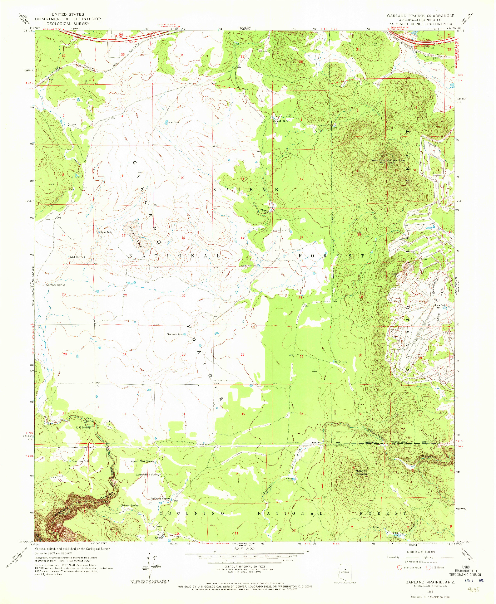 USGS 1:24000-SCALE QUADRANGLE FOR GARLAND PRAIRIE, AZ 1963