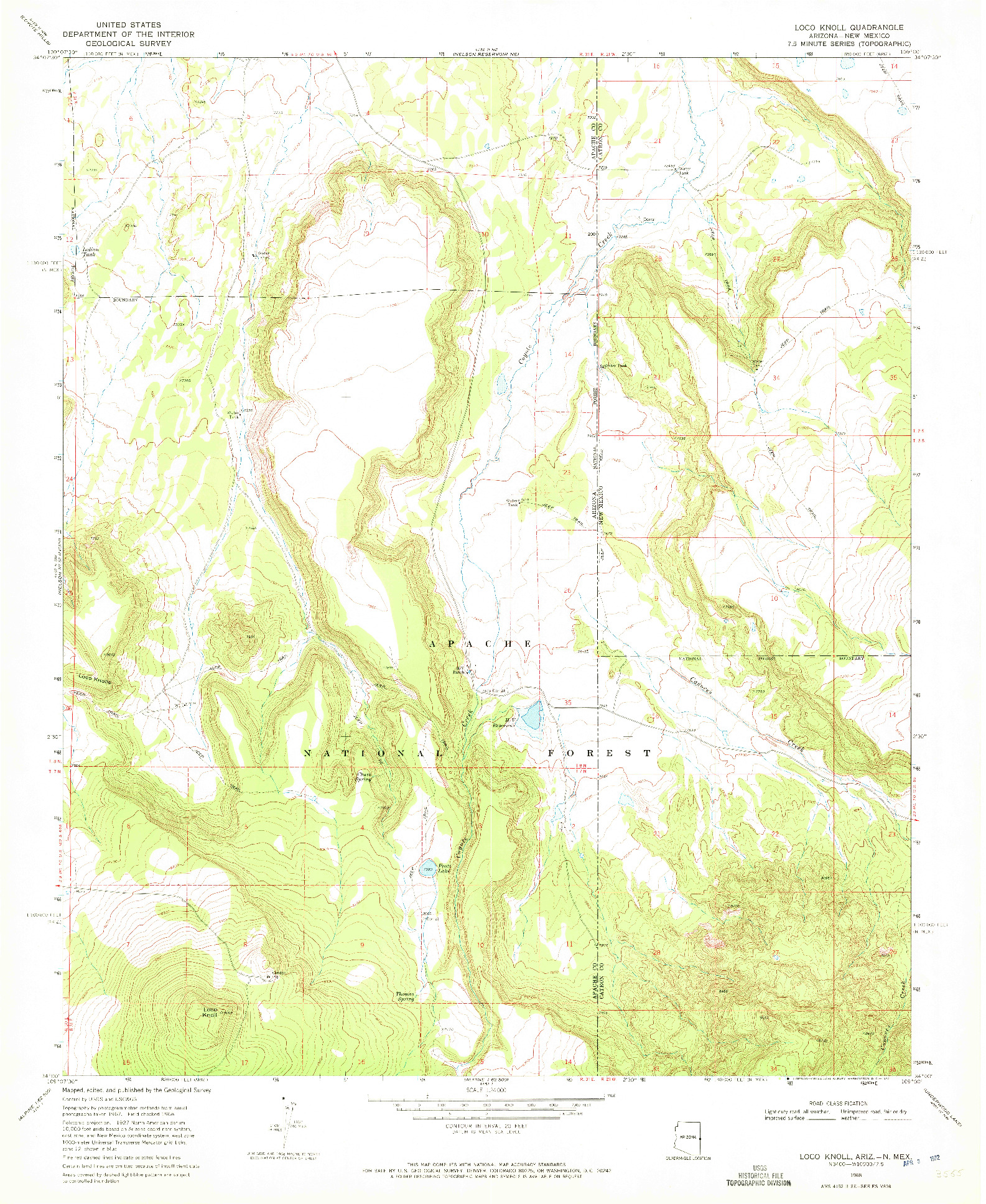 USGS 1:24000-SCALE QUADRANGLE FOR LOCO KNOLL, AZ 1968