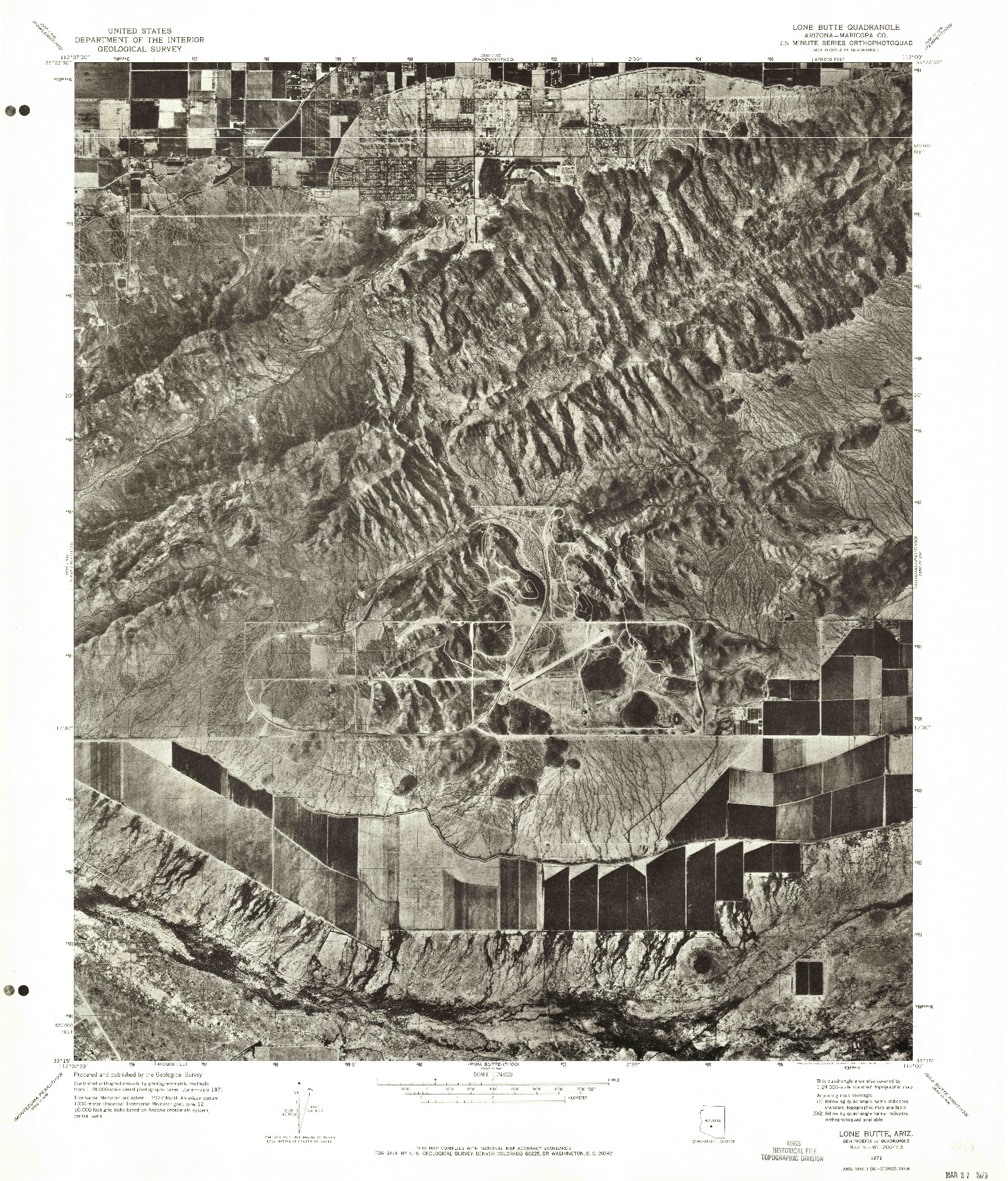 USGS 1:24000-SCALE QUADRANGLE FOR LONE BUTTE, AZ 1971