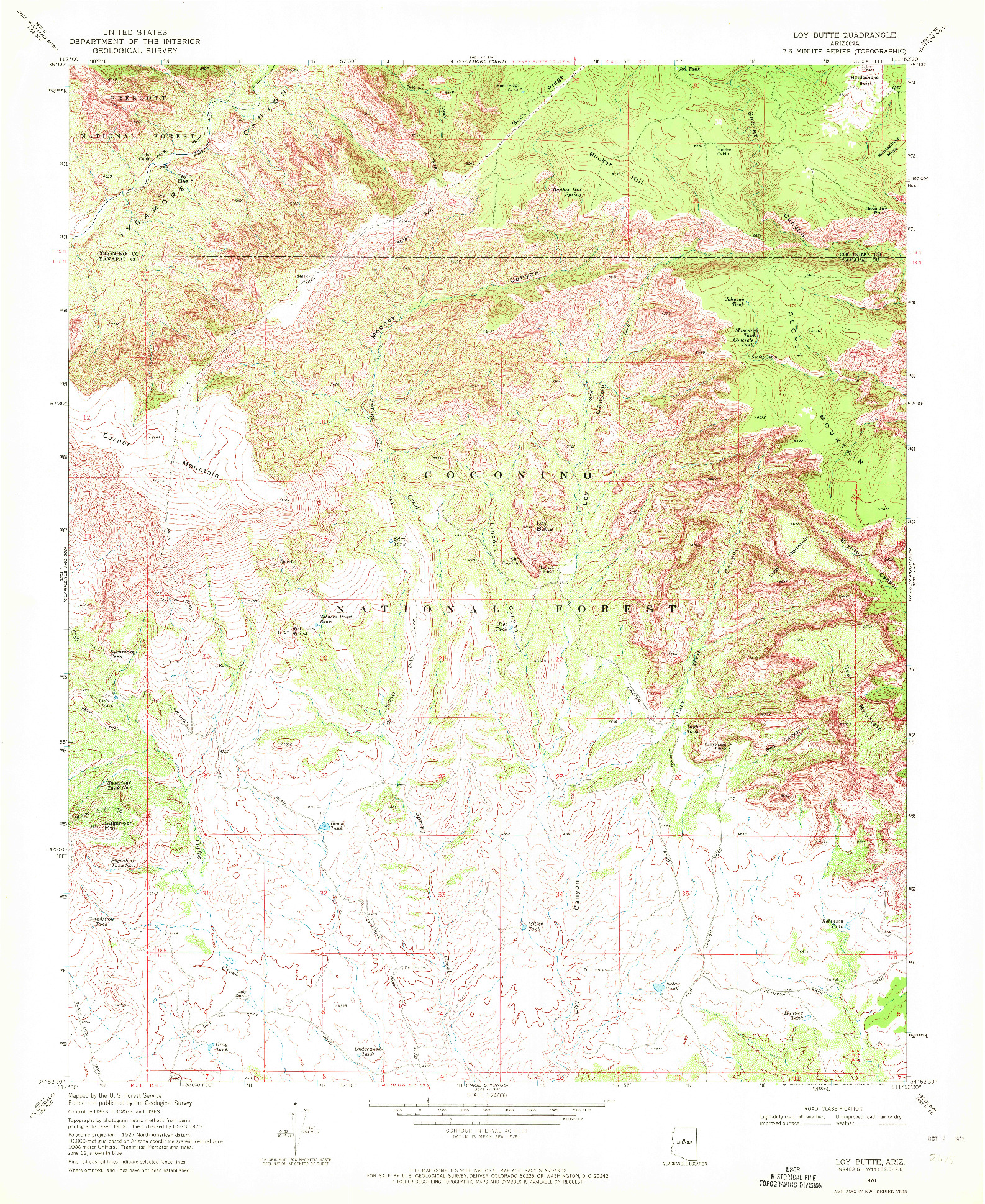 USGS 1:24000-SCALE QUADRANGLE FOR LOY BUTTE, AZ 1970
