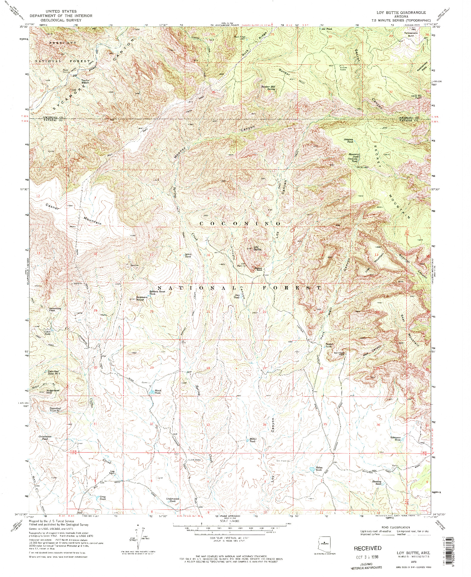 USGS 1:24000-SCALE QUADRANGLE FOR LOY BUTTE, AZ 1970