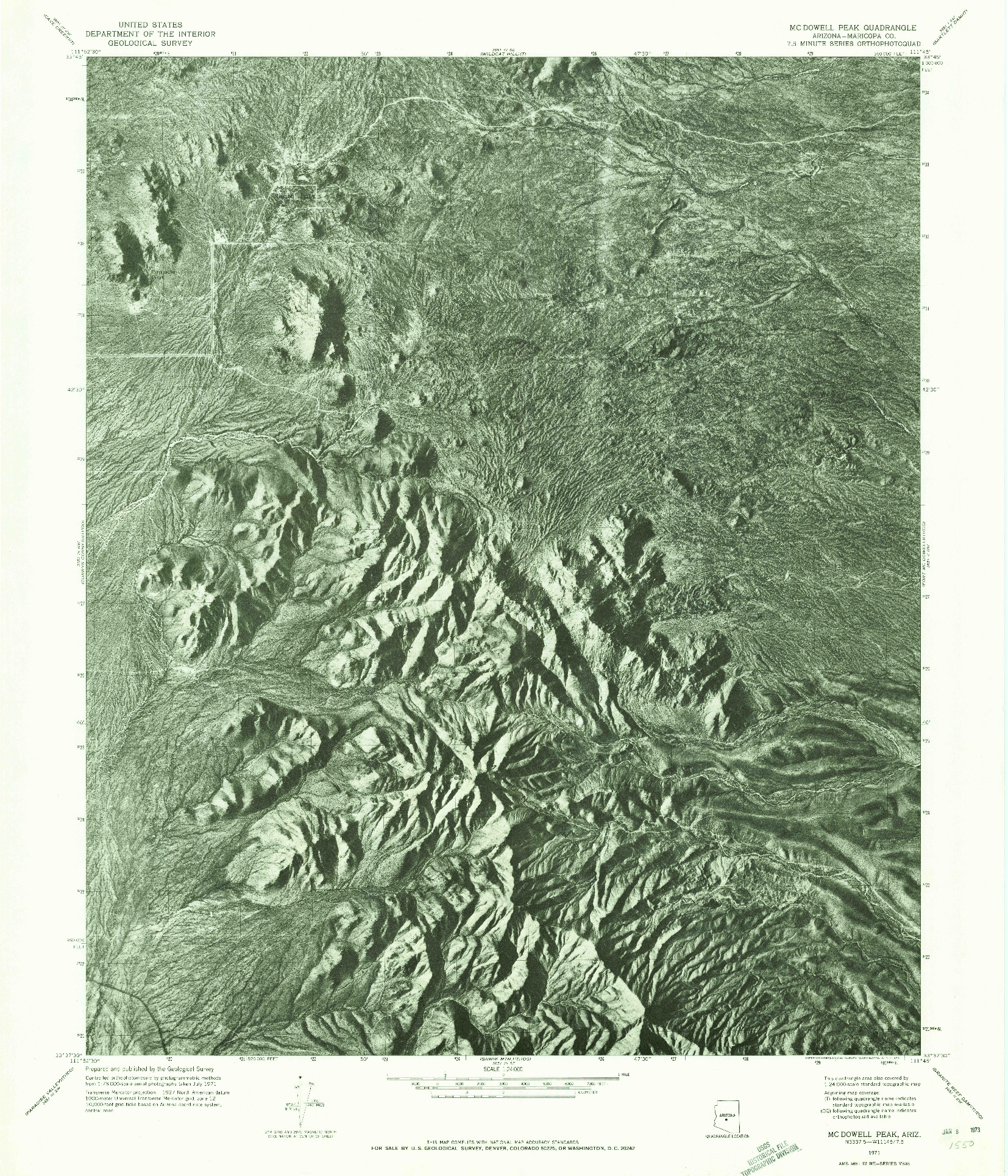 USGS 1:24000-SCALE QUADRANGLE FOR MCDOWELL PEAK, AZ 1971