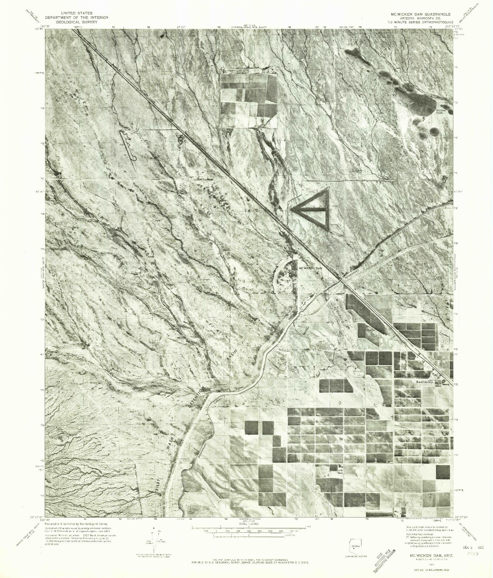 USGS 1:24000-SCALE QUADRANGLE FOR MCMICKEN DAM, AZ 1971