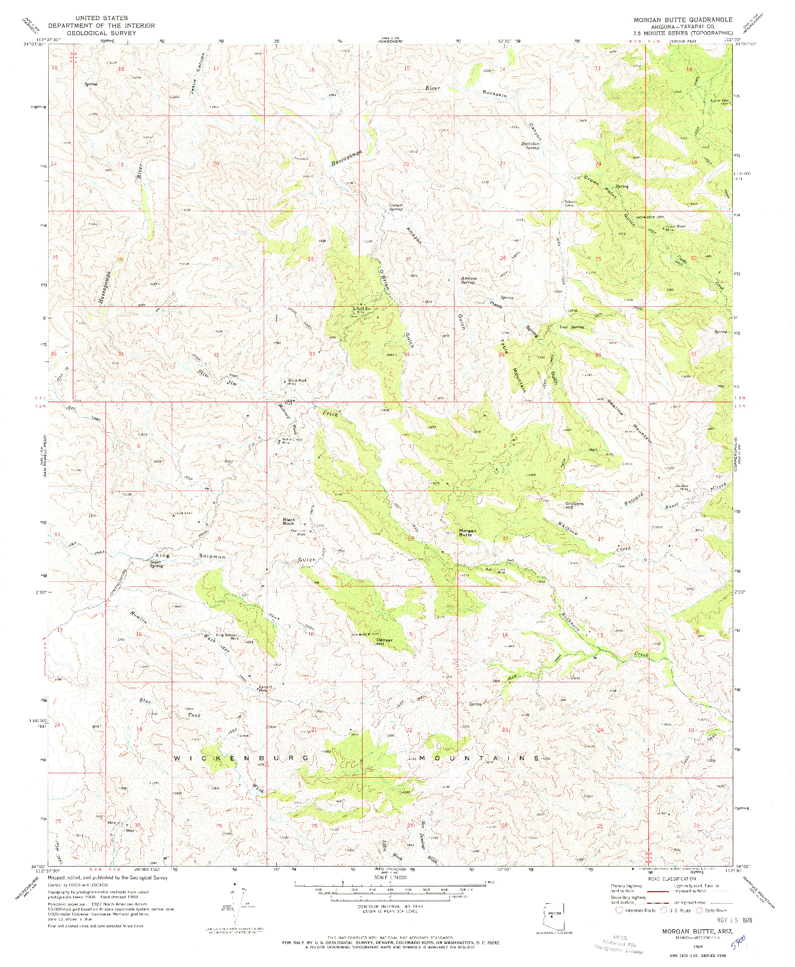 USGS 1:24000-SCALE QUADRANGLE FOR MORGAN BUTTE, AZ 1969