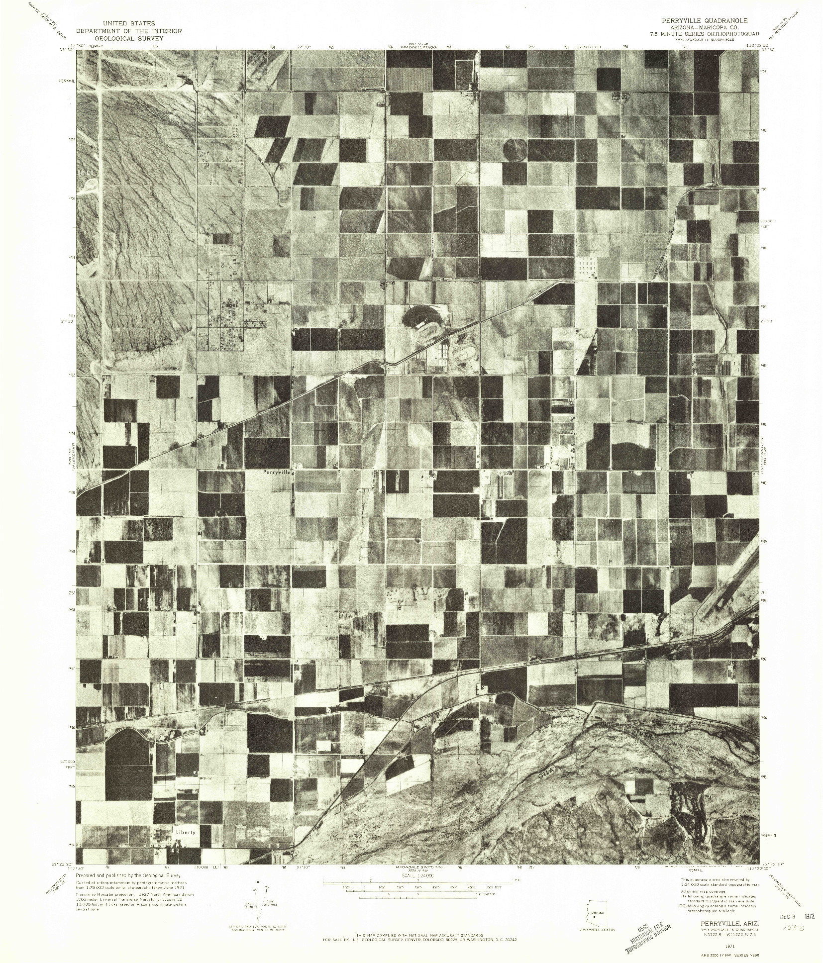 USGS 1:24000-SCALE QUADRANGLE FOR PERRYVILLE, AZ 1971