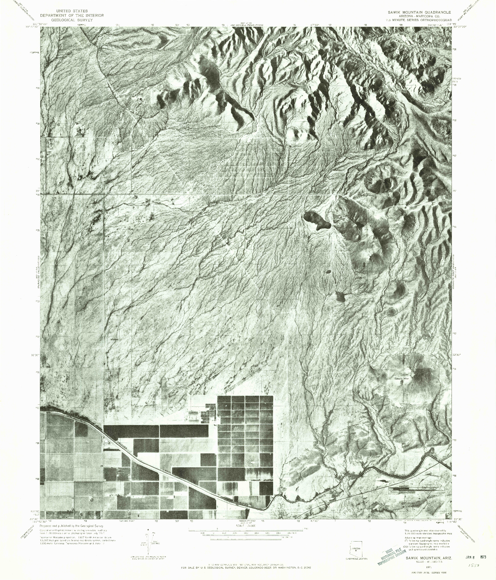 USGS 1:24000-SCALE QUADRANGLE FOR SAWIK MOUNTAIN, AZ 1971