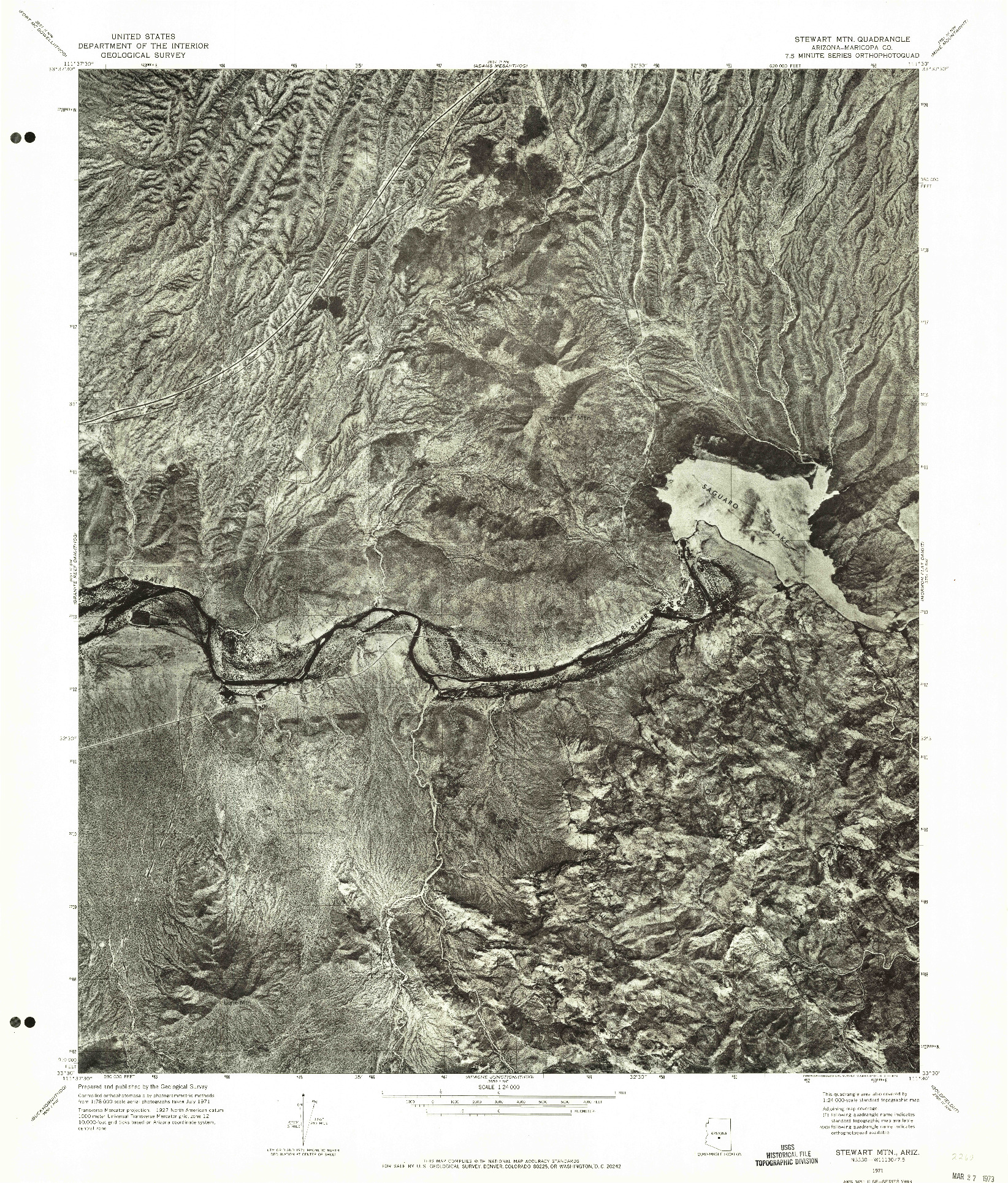 USGS 1:24000-SCALE QUADRANGLE FOR STEWART MTN., AZ 1971