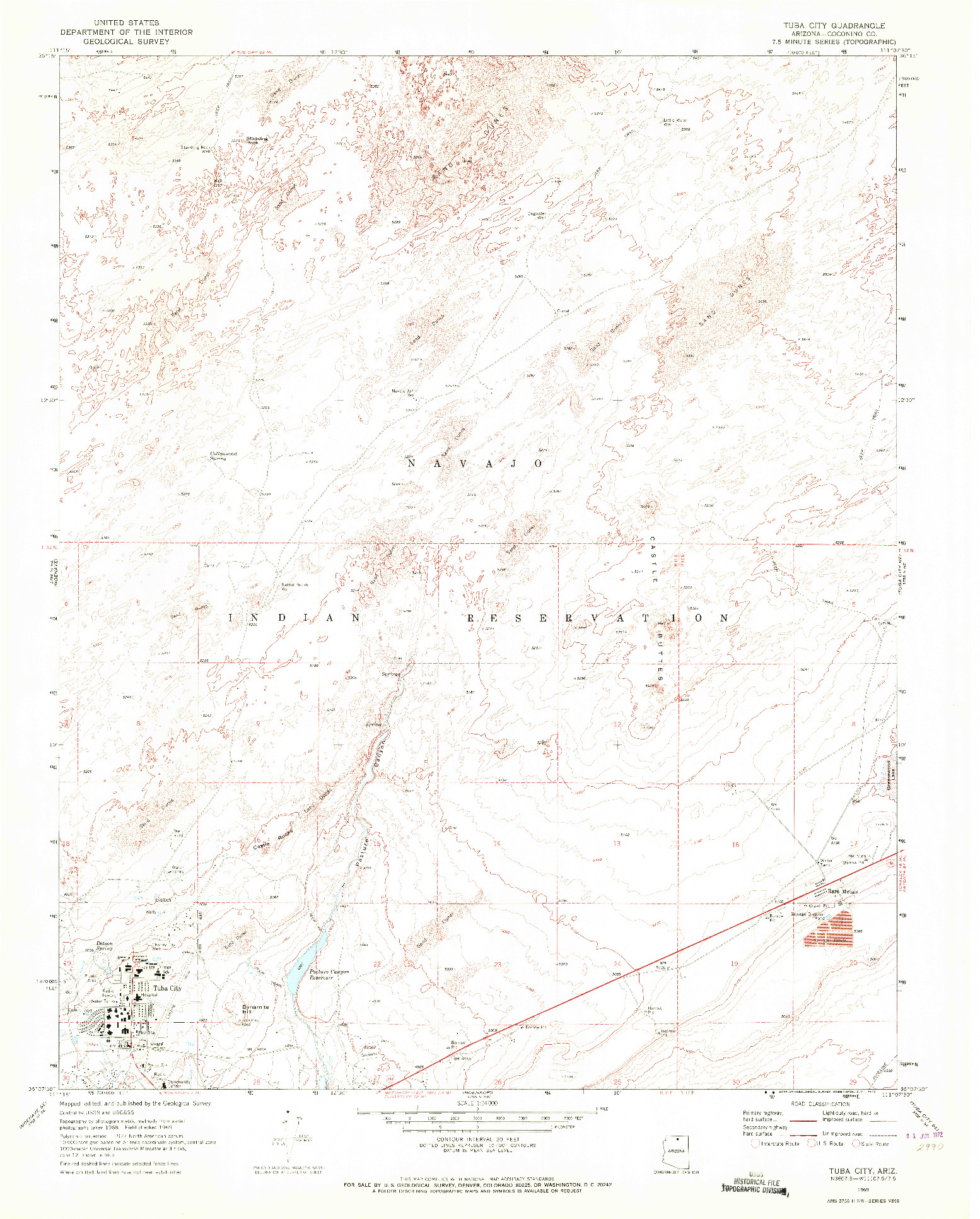 USGS 1:24000-SCALE QUADRANGLE FOR TUBA CITY, AZ 1969
