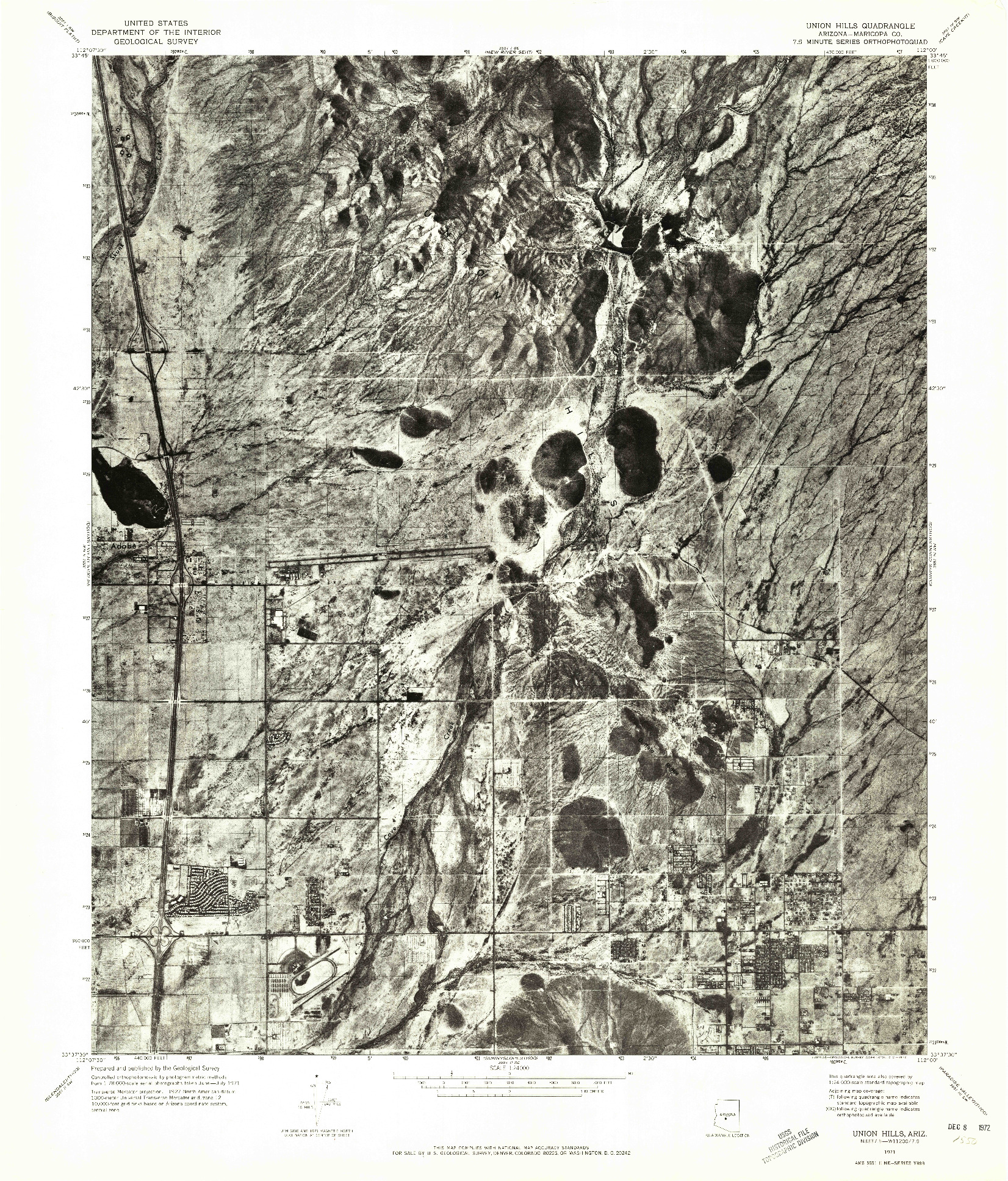 USGS 1:24000-SCALE QUADRANGLE FOR UNION HILLS, AZ 1971