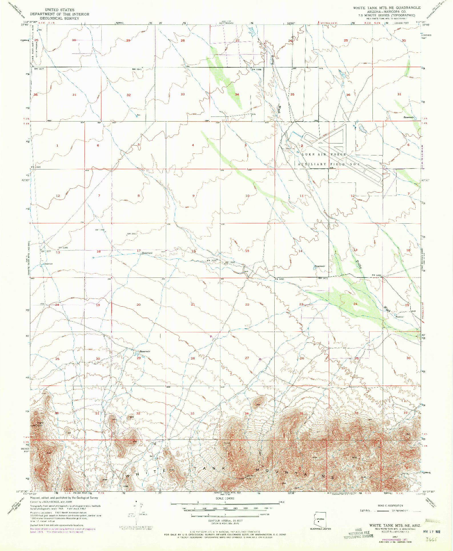 USGS 1:24000-SCALE QUADRANGLE FOR WHITE TANK MTS. NE, AZ 1957