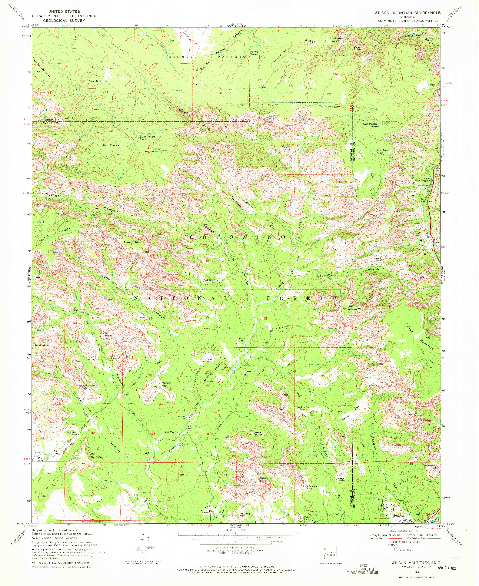 USGS 1:24000-SCALE QUADRANGLE FOR WILSON MOUNTAIN, AZ 1969