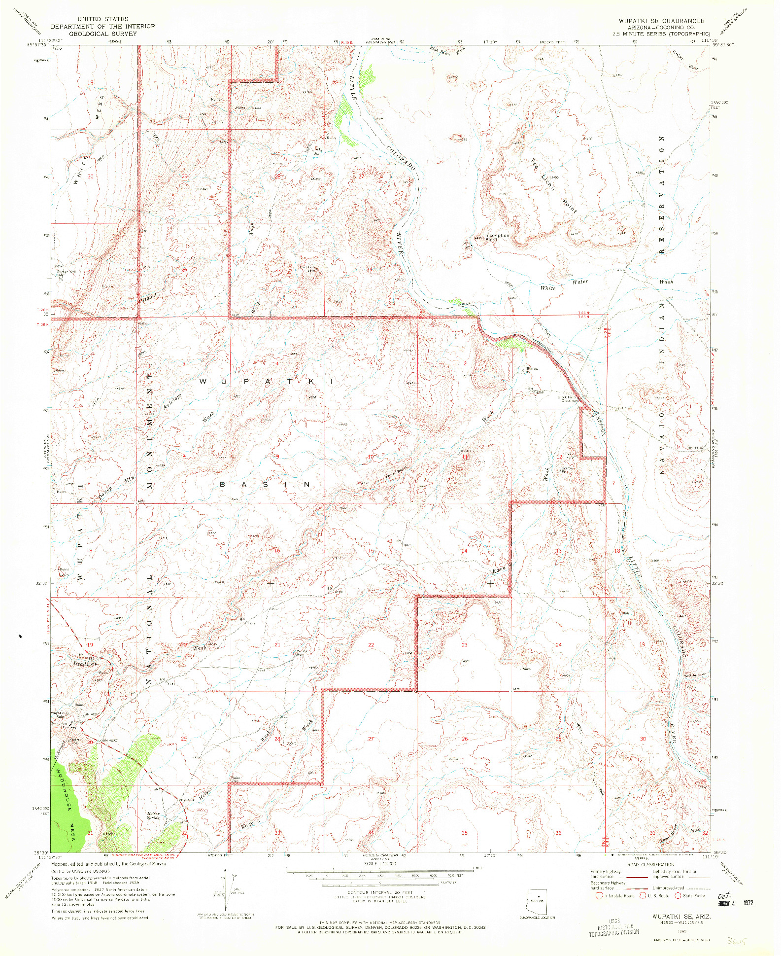 USGS 1:24000-SCALE QUADRANGLE FOR WUPATKI SE, AZ 1969