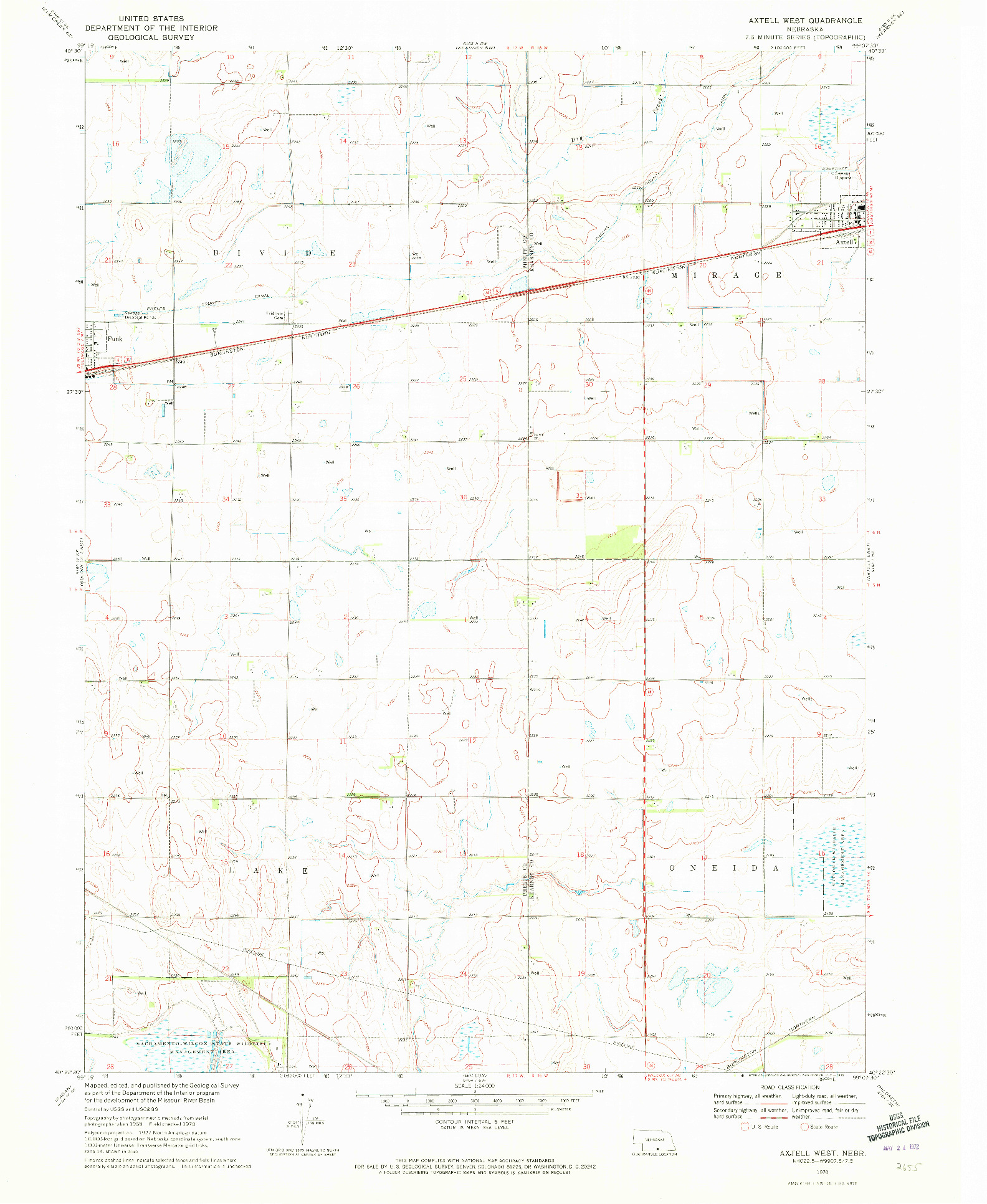 USGS 1:24000-SCALE QUADRANGLE FOR AXTELL WEST, NE 1970