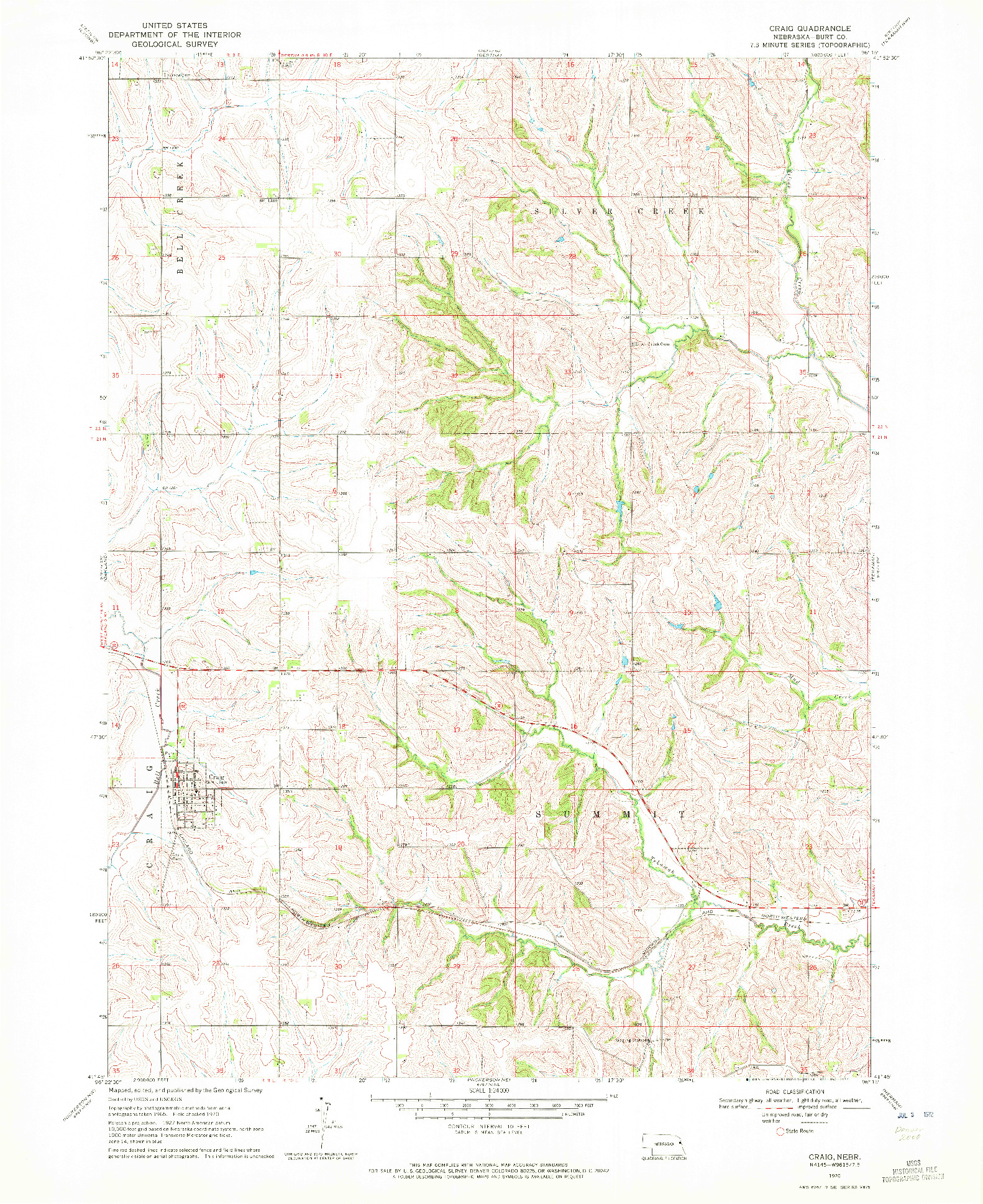 USGS 1:24000-SCALE QUADRANGLE FOR CRAIG, NE 1970