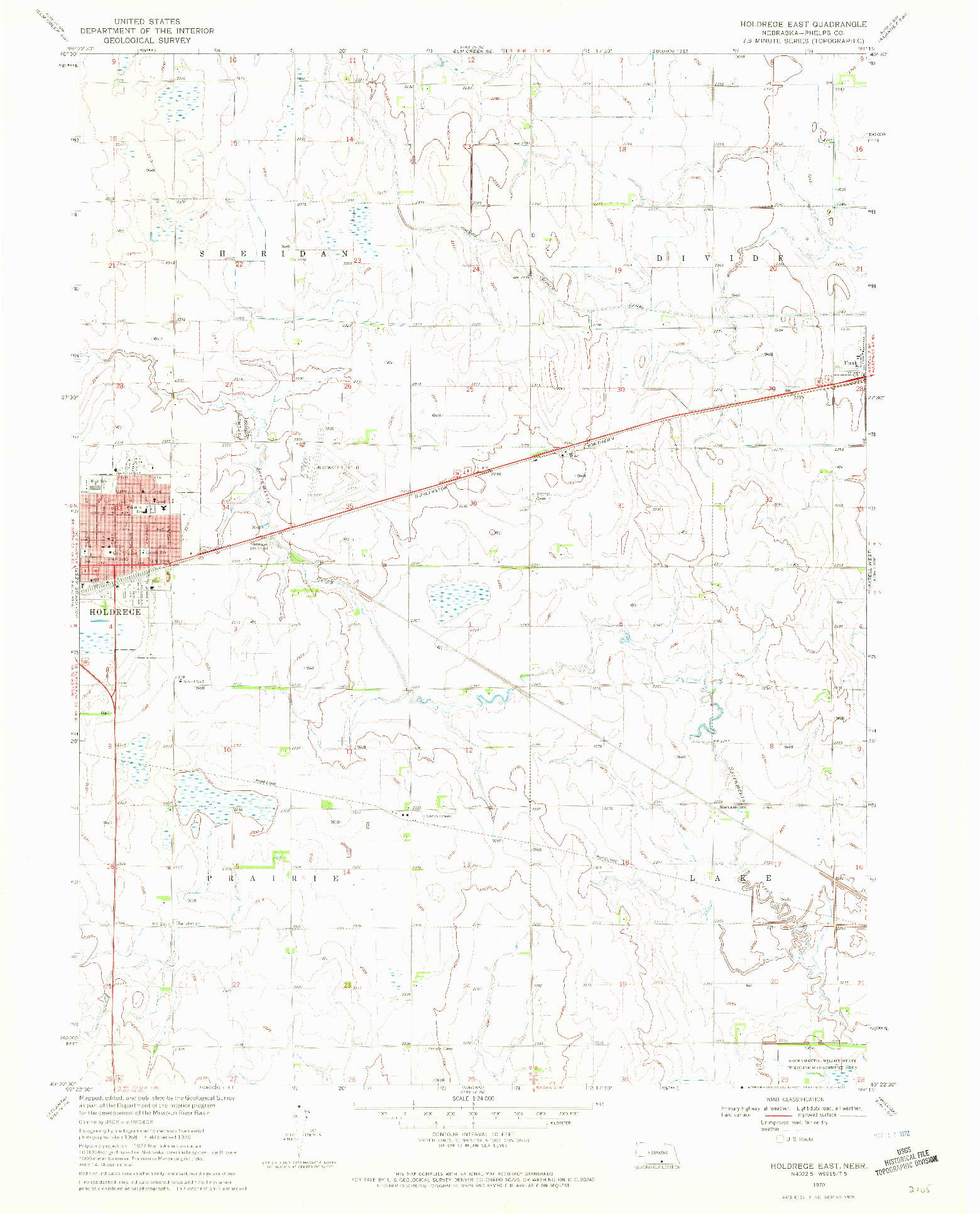 USGS 1:24000-SCALE QUADRANGLE FOR HOLDREGE EAST, NE 1970