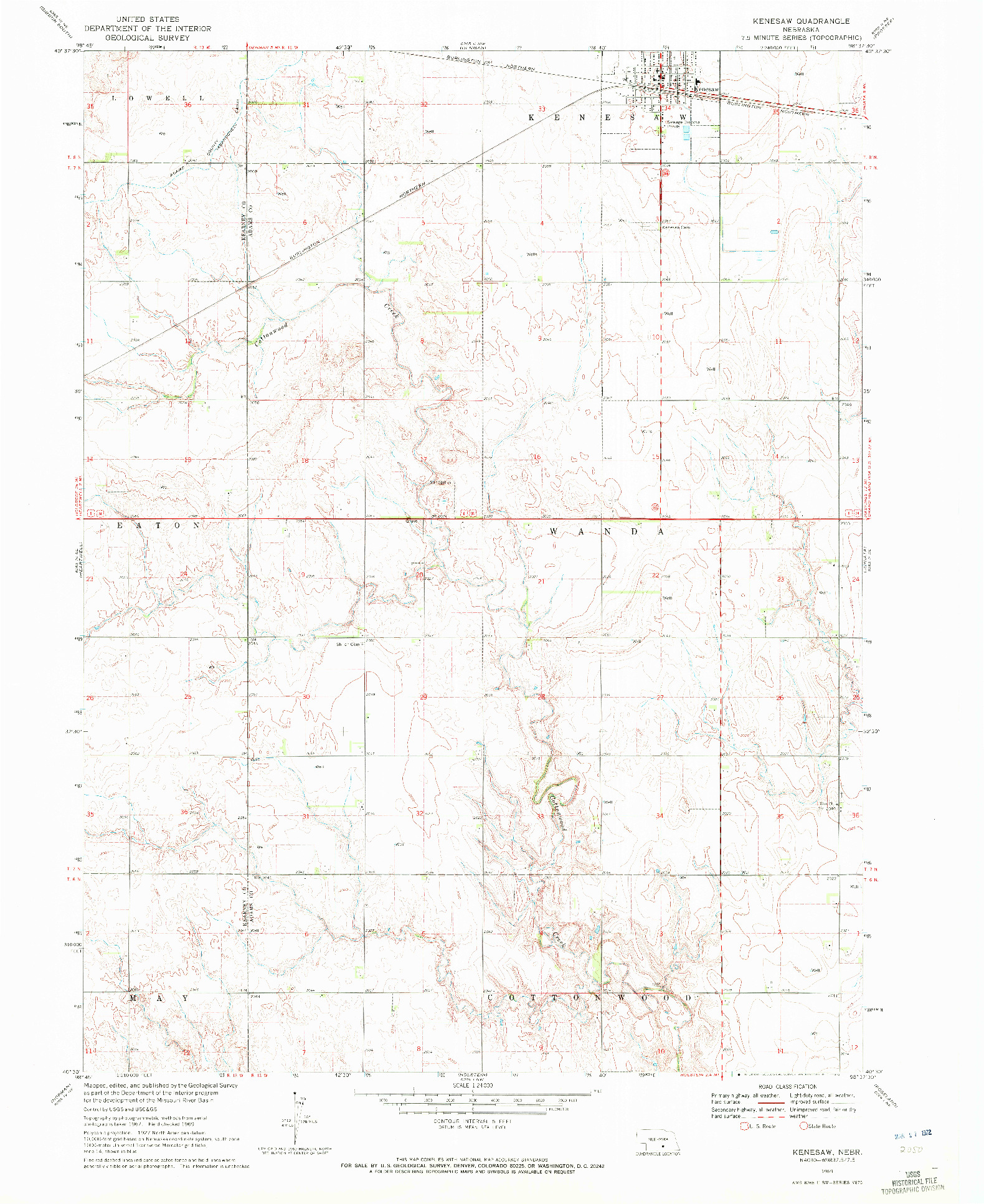 USGS 1:24000-SCALE QUADRANGLE FOR KENESAW, NE 1969