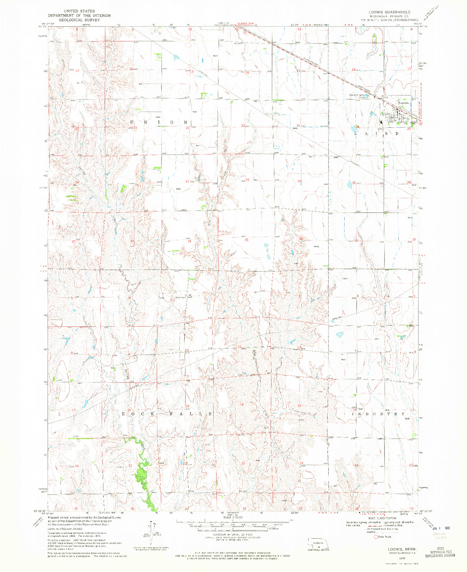 USGS 1:24000-SCALE QUADRANGLE FOR LOOMIS, NE 1970