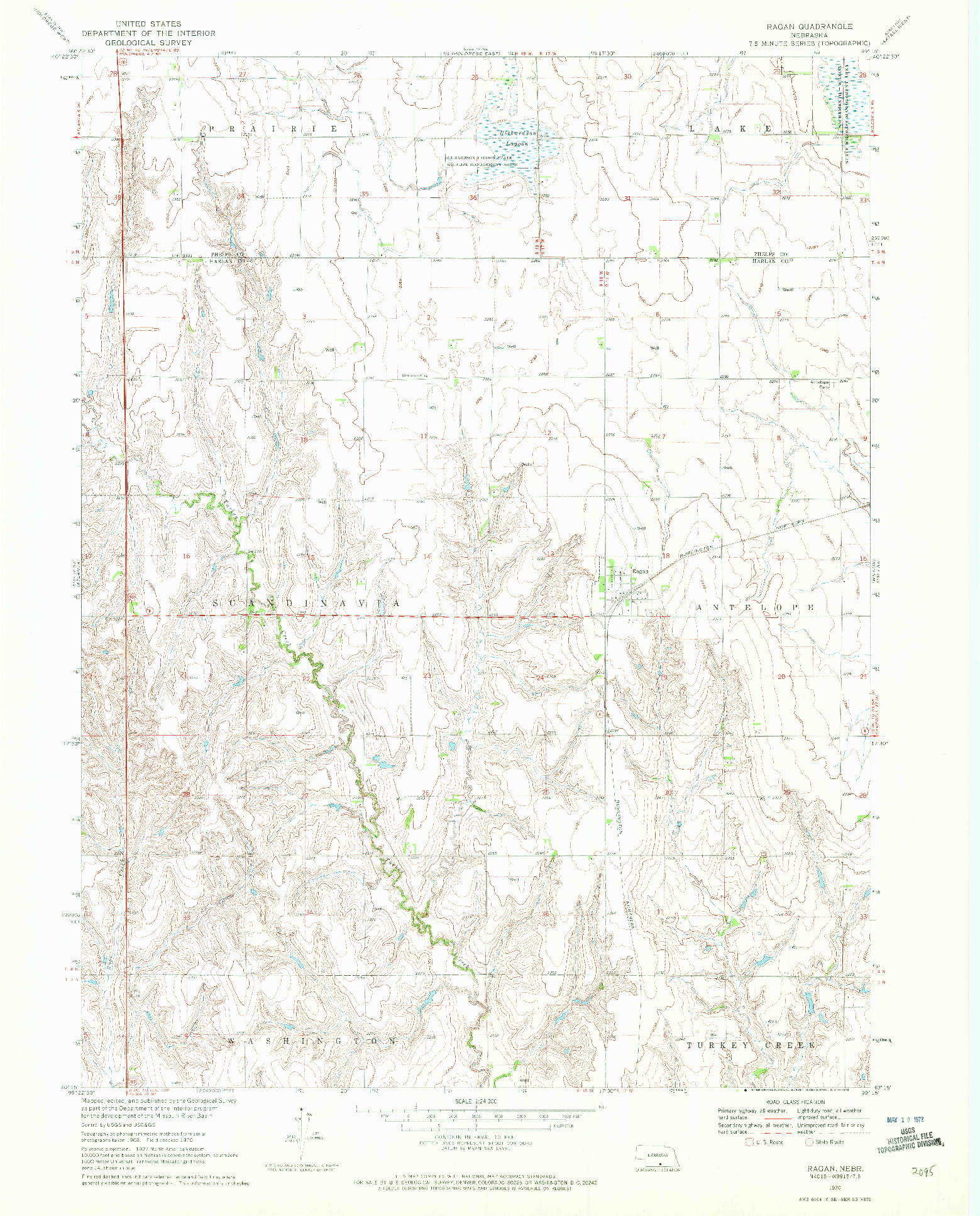 USGS 1:24000-SCALE QUADRANGLE FOR RAGAN, NE 1970
