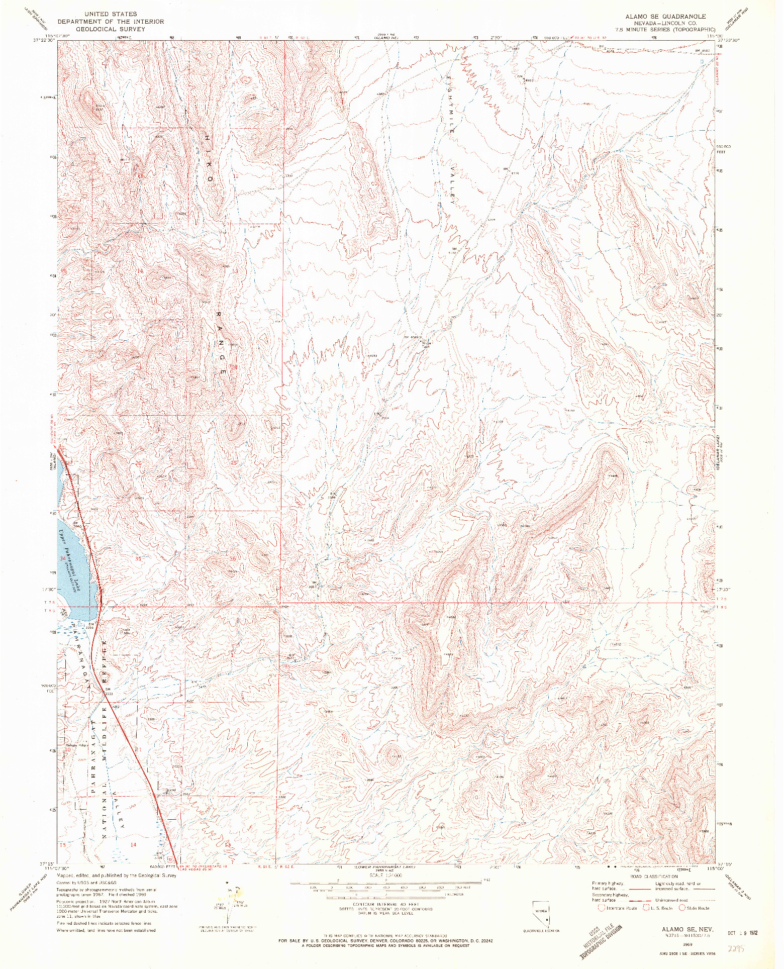 USGS 1:24000-SCALE QUADRANGLE FOR ALAMO SE, NV 1969