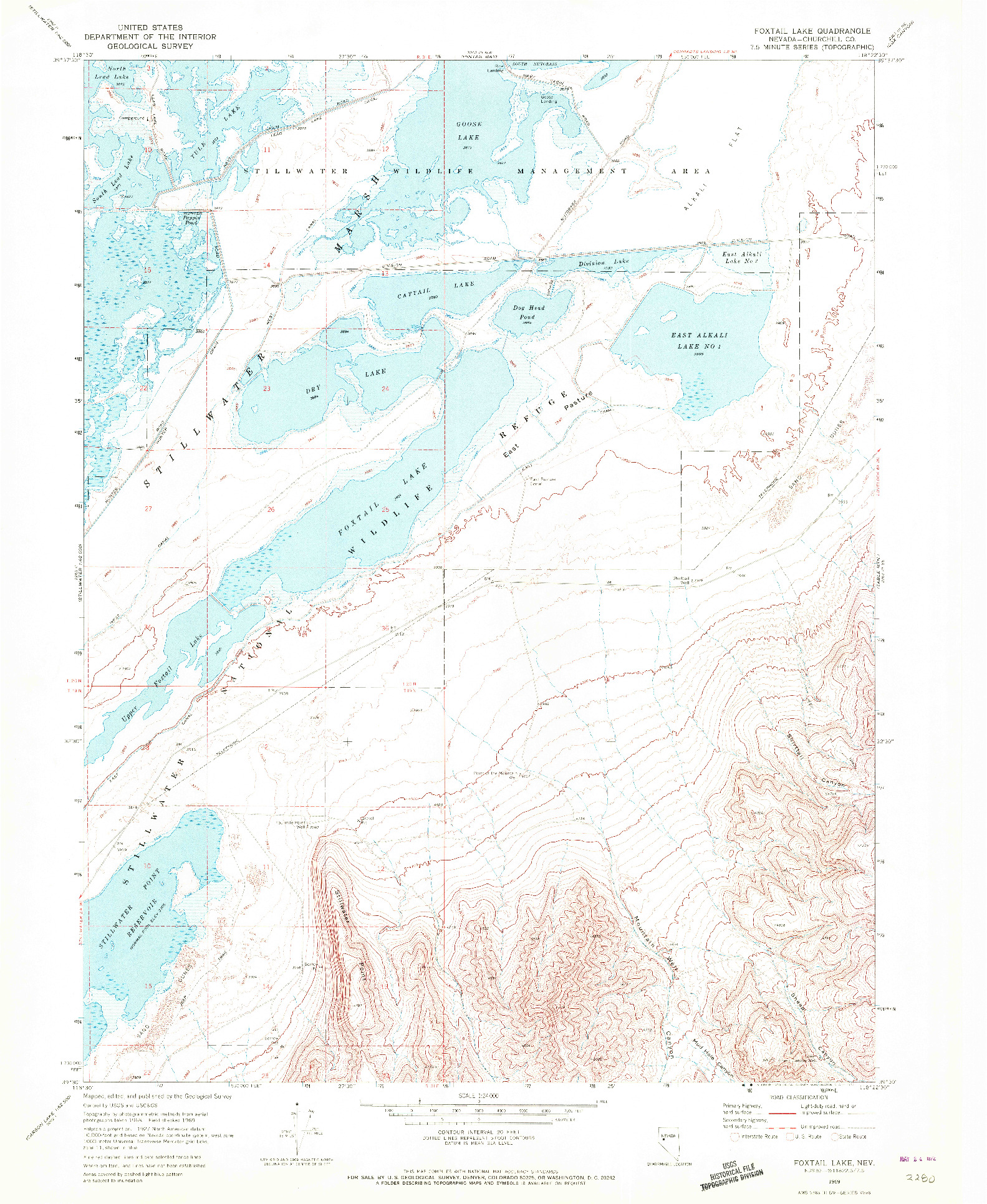 USGS 1:24000-SCALE QUADRANGLE FOR FOXTAIL LAKE, NV 1969