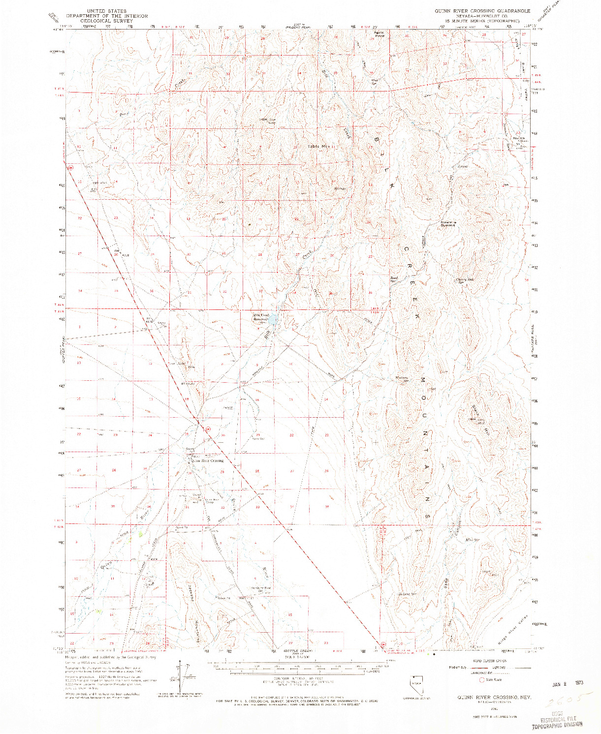 USGS 1:62500-SCALE QUADRANGLE FOR QUINN RIVER CROSSING, NV 1961