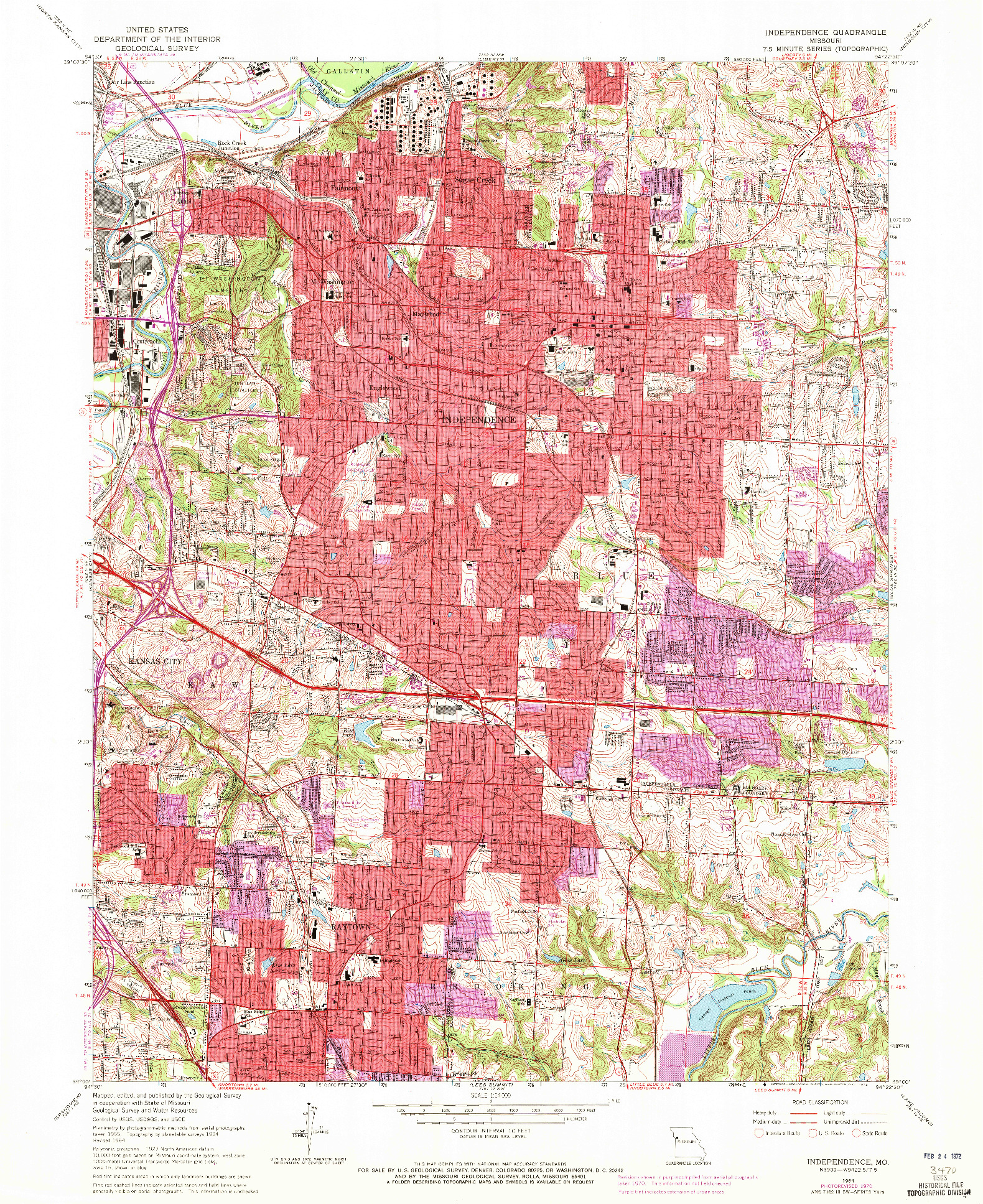 USGS 1:24000-SCALE QUADRANGLE FOR INDEPENDENCE, MO 1964