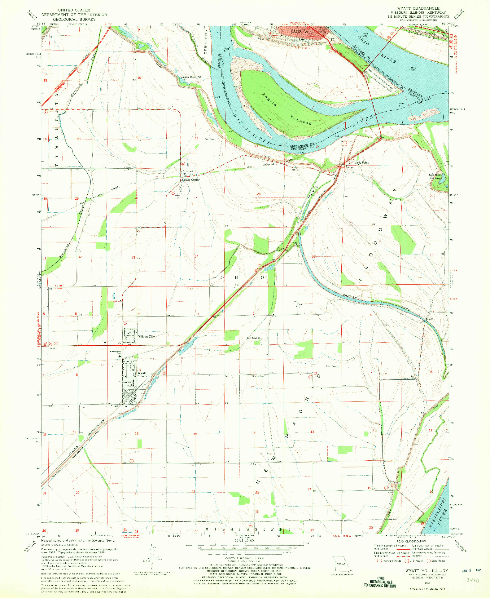 USGS 1:24000-SCALE QUADRANGLE FOR WYATT, MO 1969