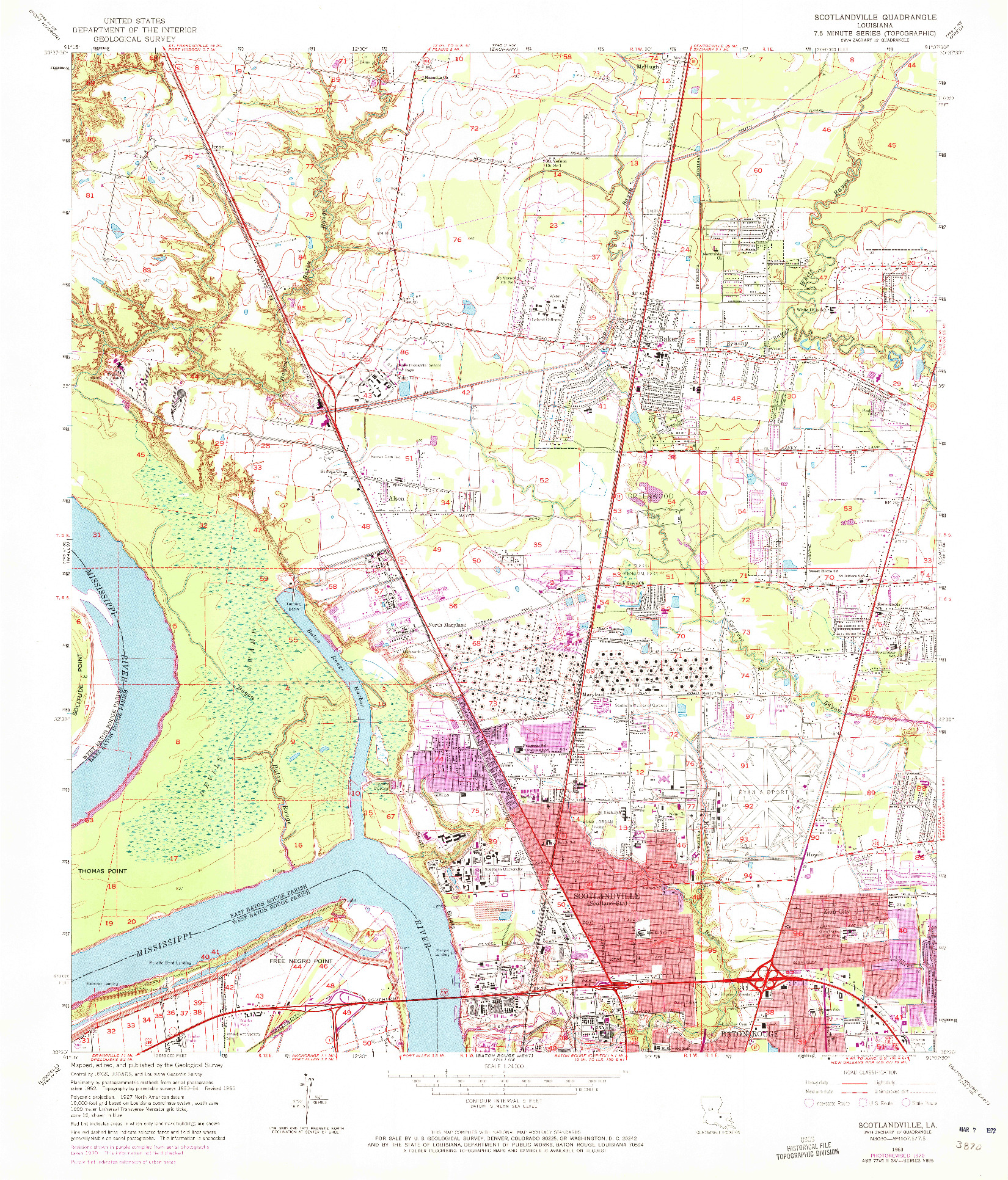 USGS 1:24000-SCALE QUADRANGLE FOR SCOTLANDVILLE, LA 1963