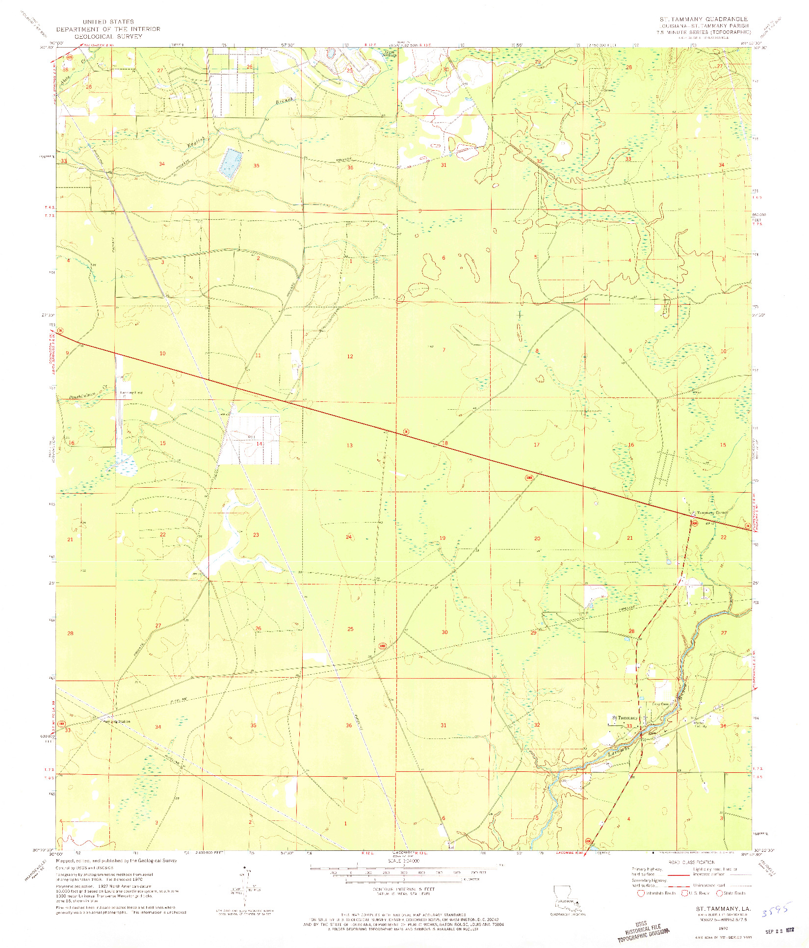 USGS 1:24000-SCALE QUADRANGLE FOR ST. TAMMANY, LA 1970