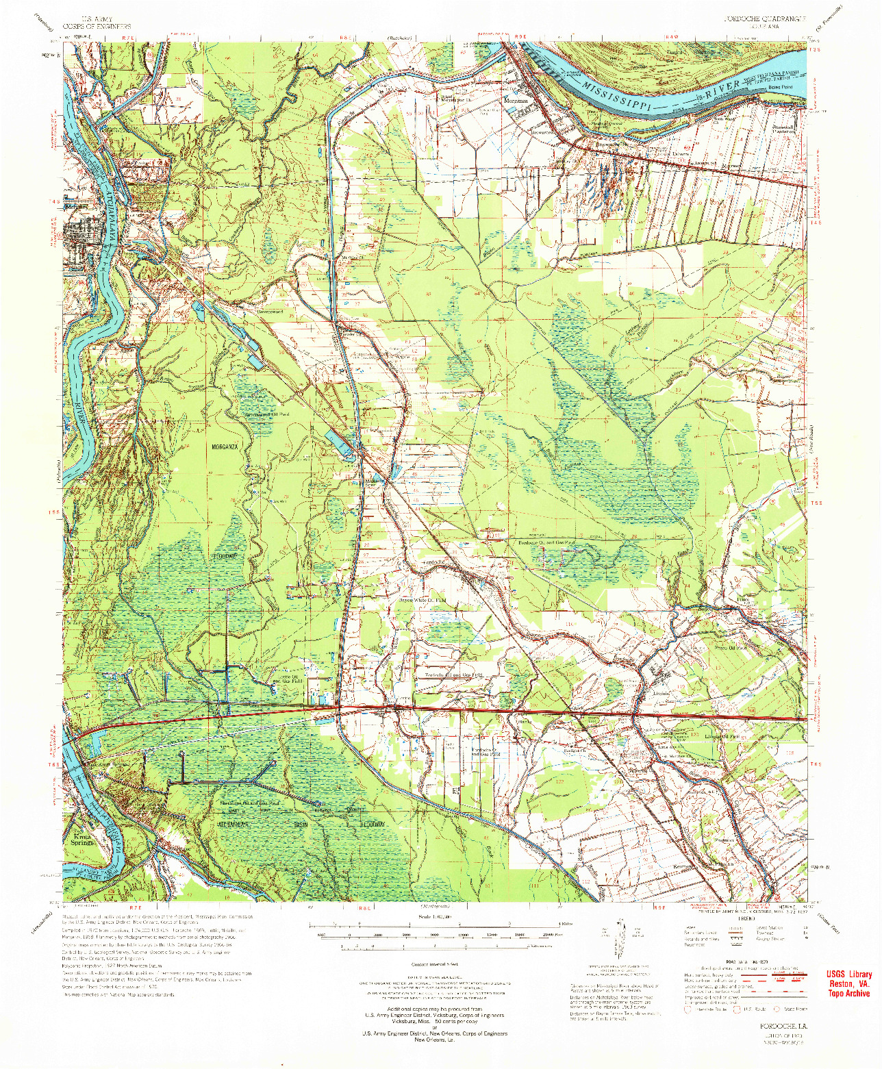 USGS 1:62500-SCALE QUADRANGLE FOR FORDOCHE, LA 1970