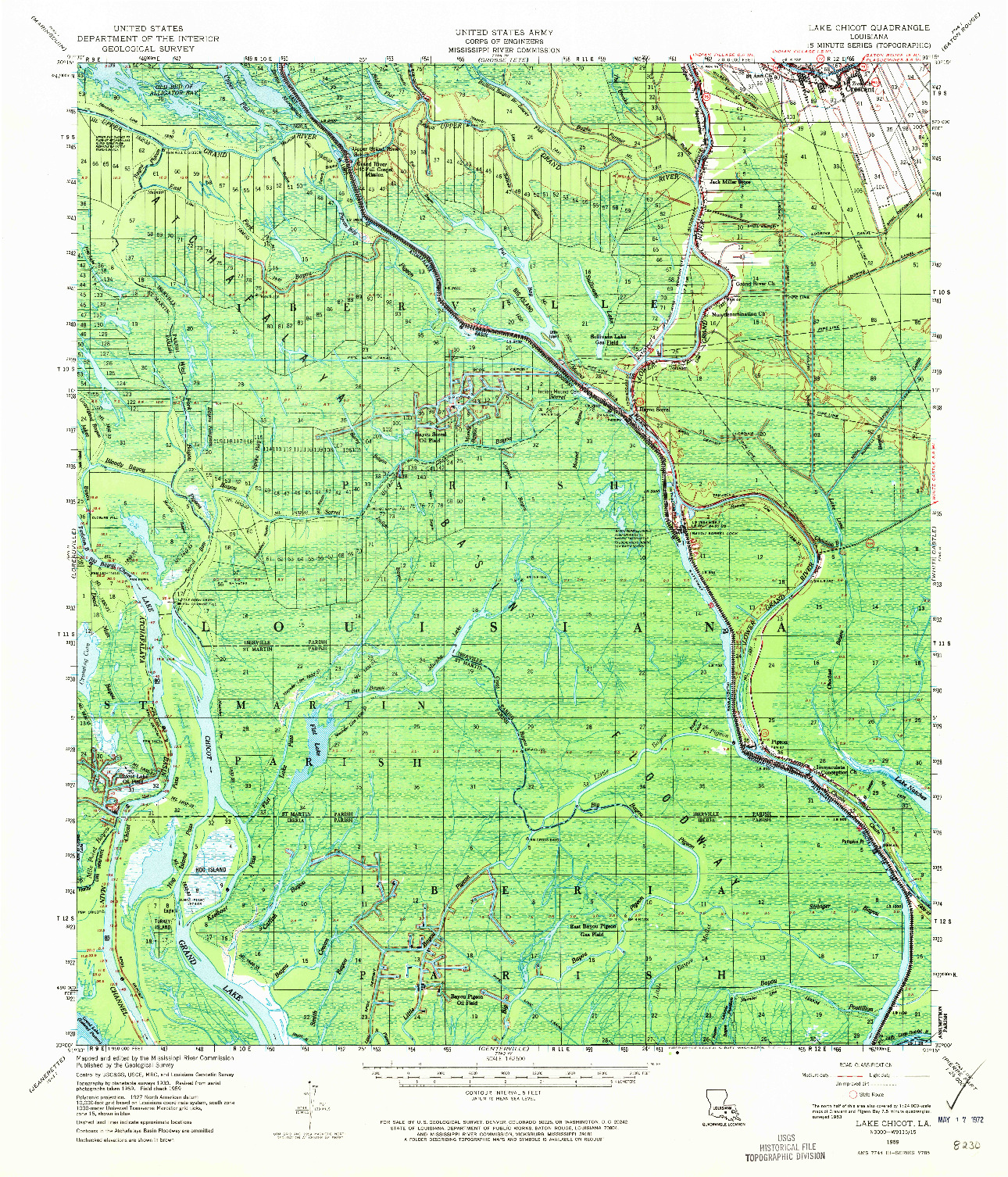USGS 1:62500-SCALE QUADRANGLE FOR LAKE CHICOT, LA 1959