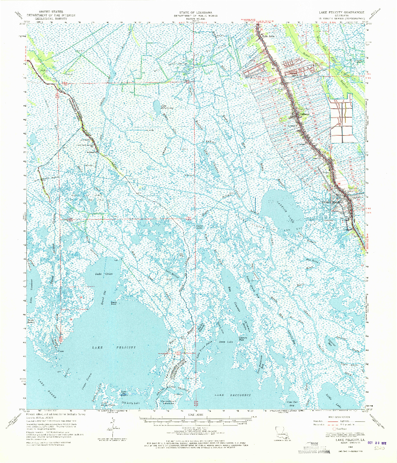 USGS 1:62500-SCALE QUADRANGLE FOR LAKE FELICITY, LA 1964