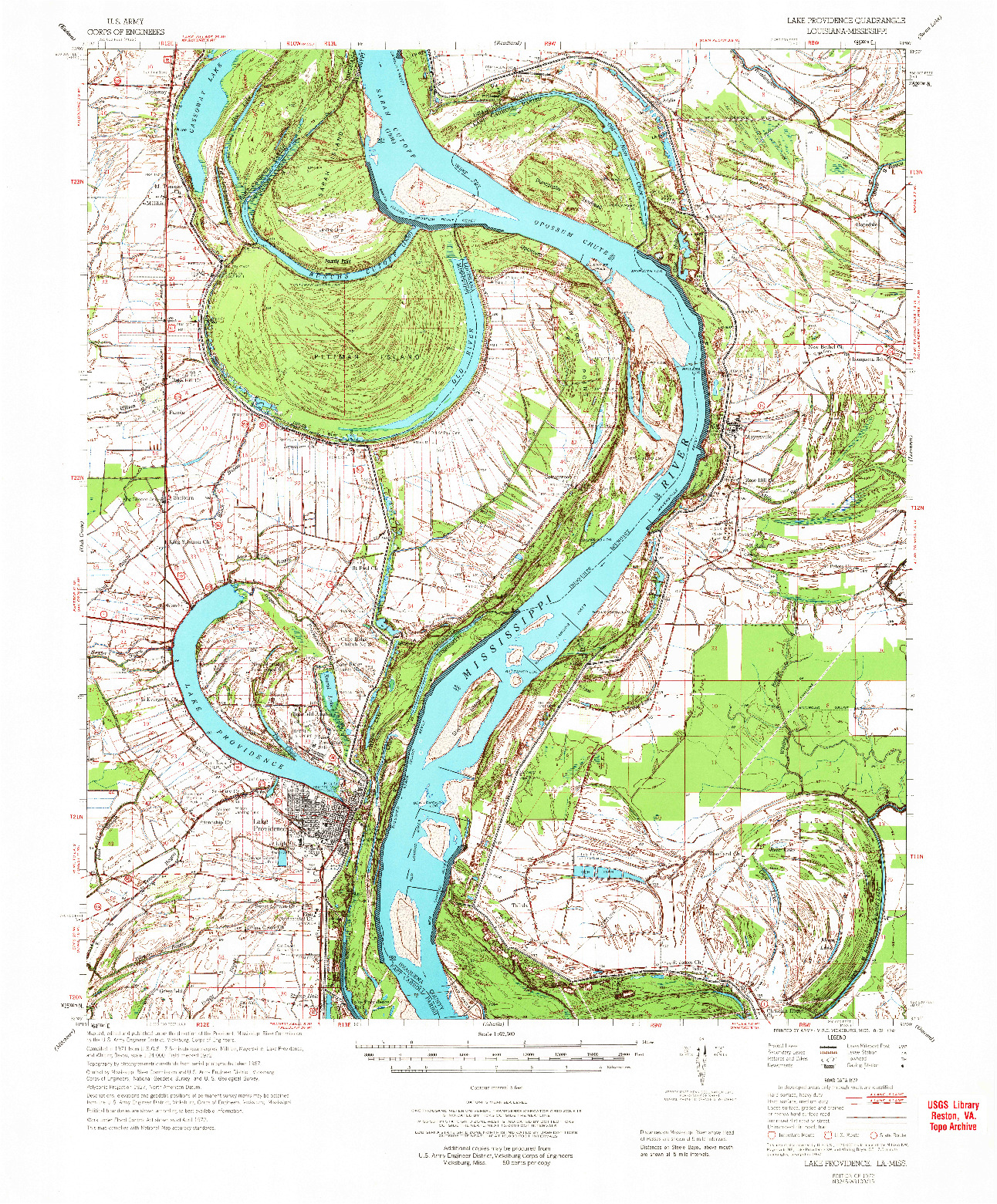 USGS 1:62500-SCALE QUADRANGLE FOR LAKE PROVIDENCE, LA 1972