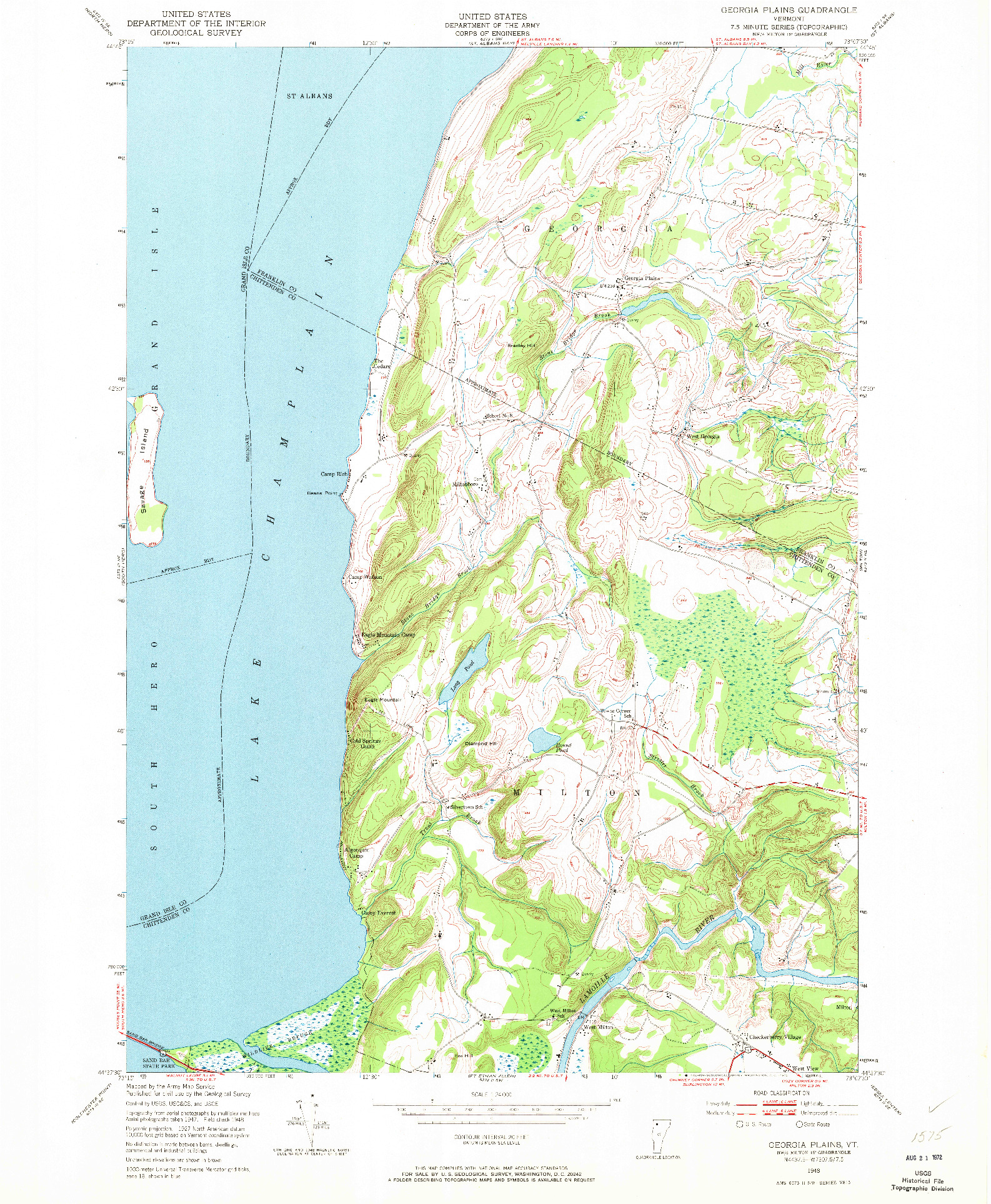 USGS 1:24000-SCALE QUADRANGLE FOR GEORGIA PLAINS, VT 1948