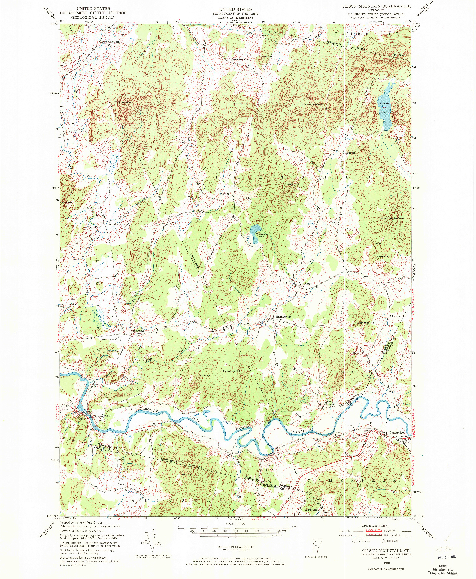 USGS 1:24000-SCALE QUADRANGLE FOR GILSON MOUNTAIN, VT 1948