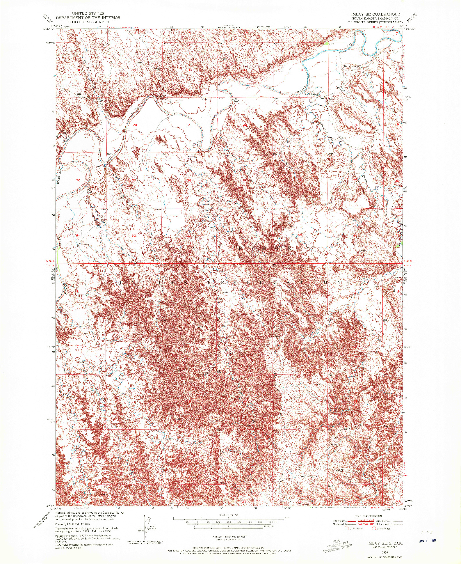 USGS 1:24000-SCALE QUADRANGLE FOR IMLAY SE, SD 1950