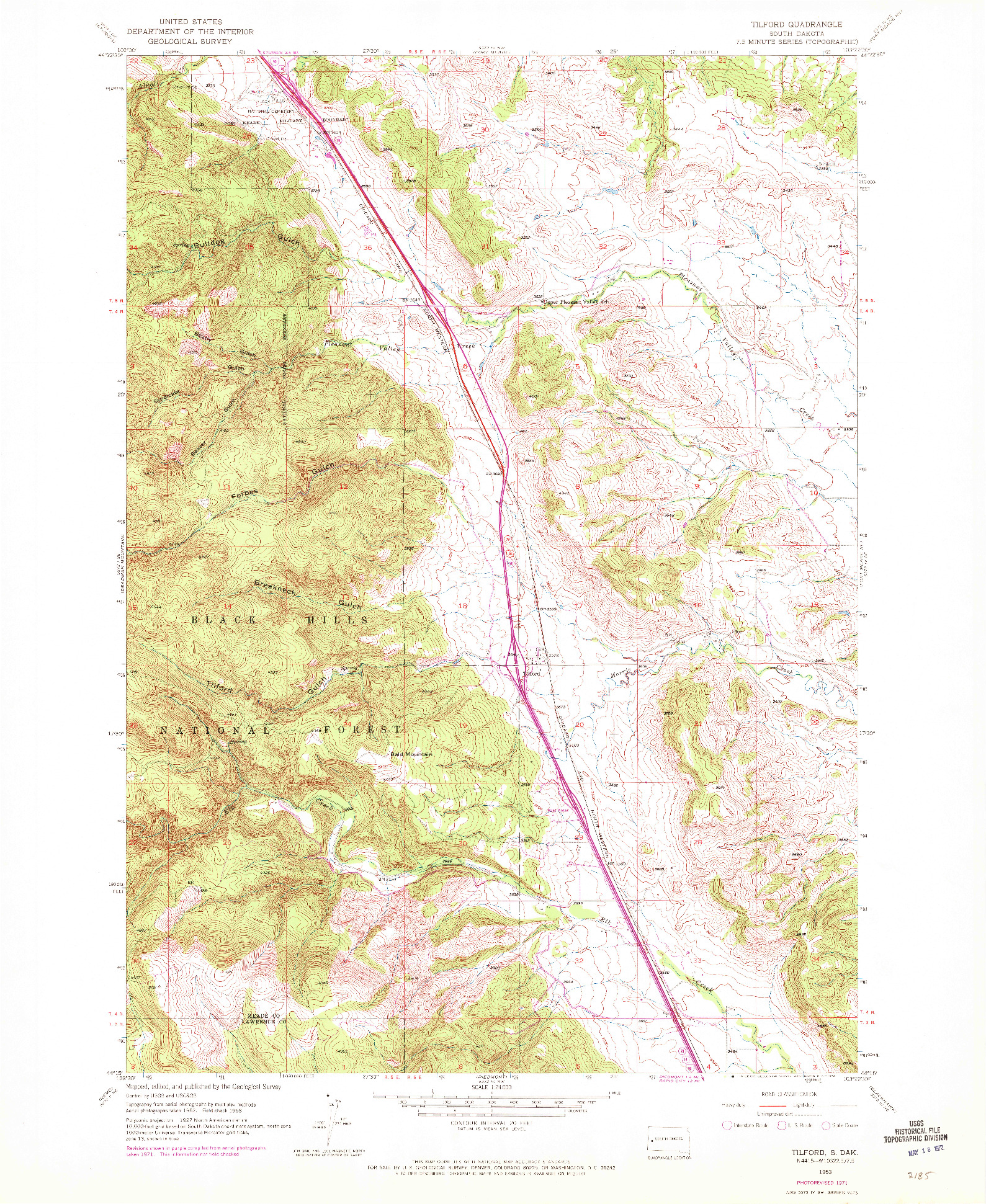 USGS 1:24000-SCALE QUADRANGLE FOR TILFORD, SD 1953
