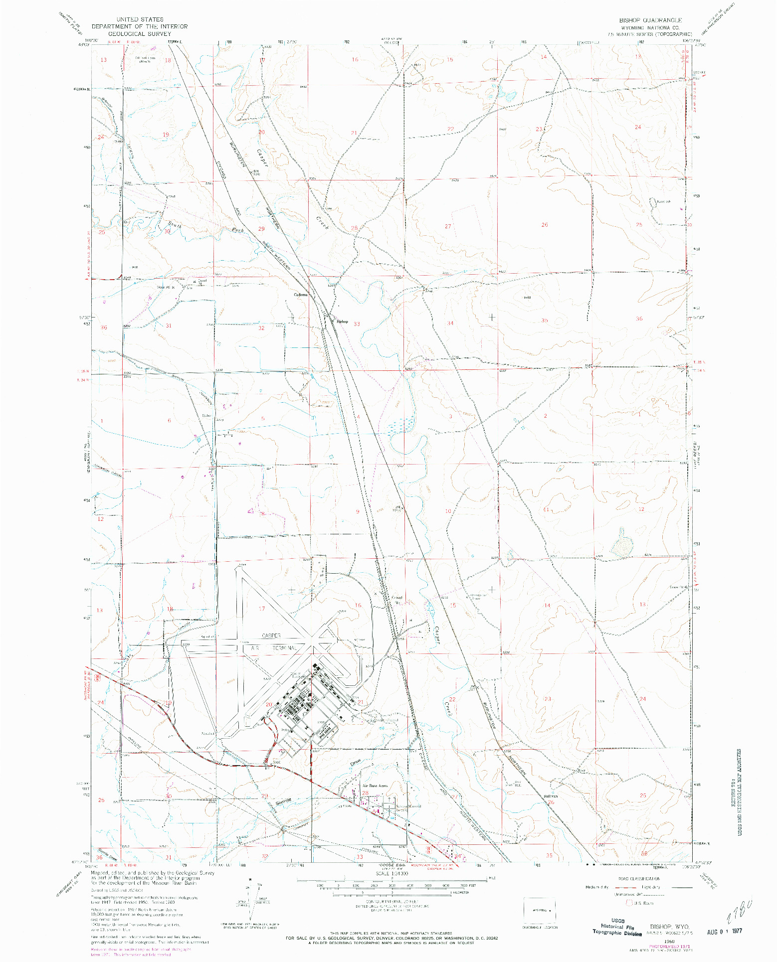 USGS 1:24000-SCALE QUADRANGLE FOR BISHOP, WY 1960