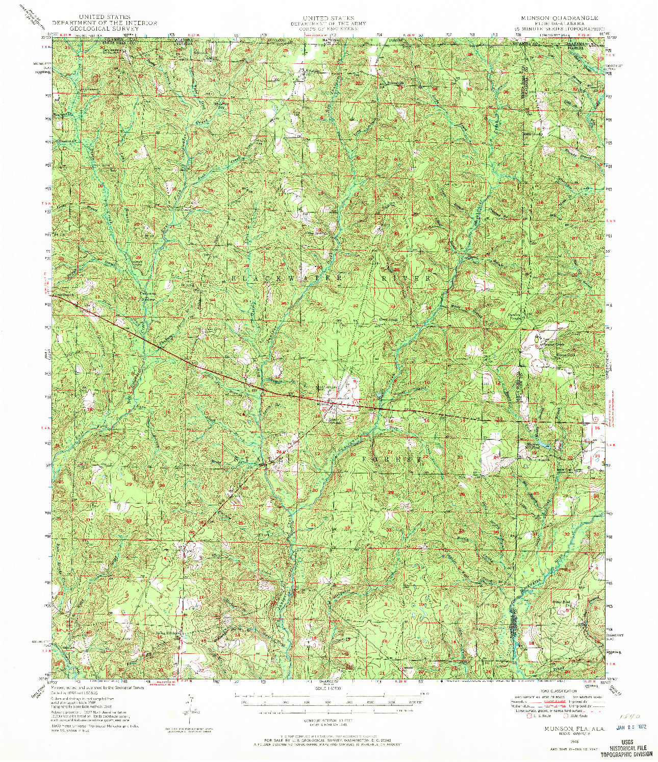 USGS 1:62500-SCALE QUADRANGLE FOR MUNSON, FL 1948