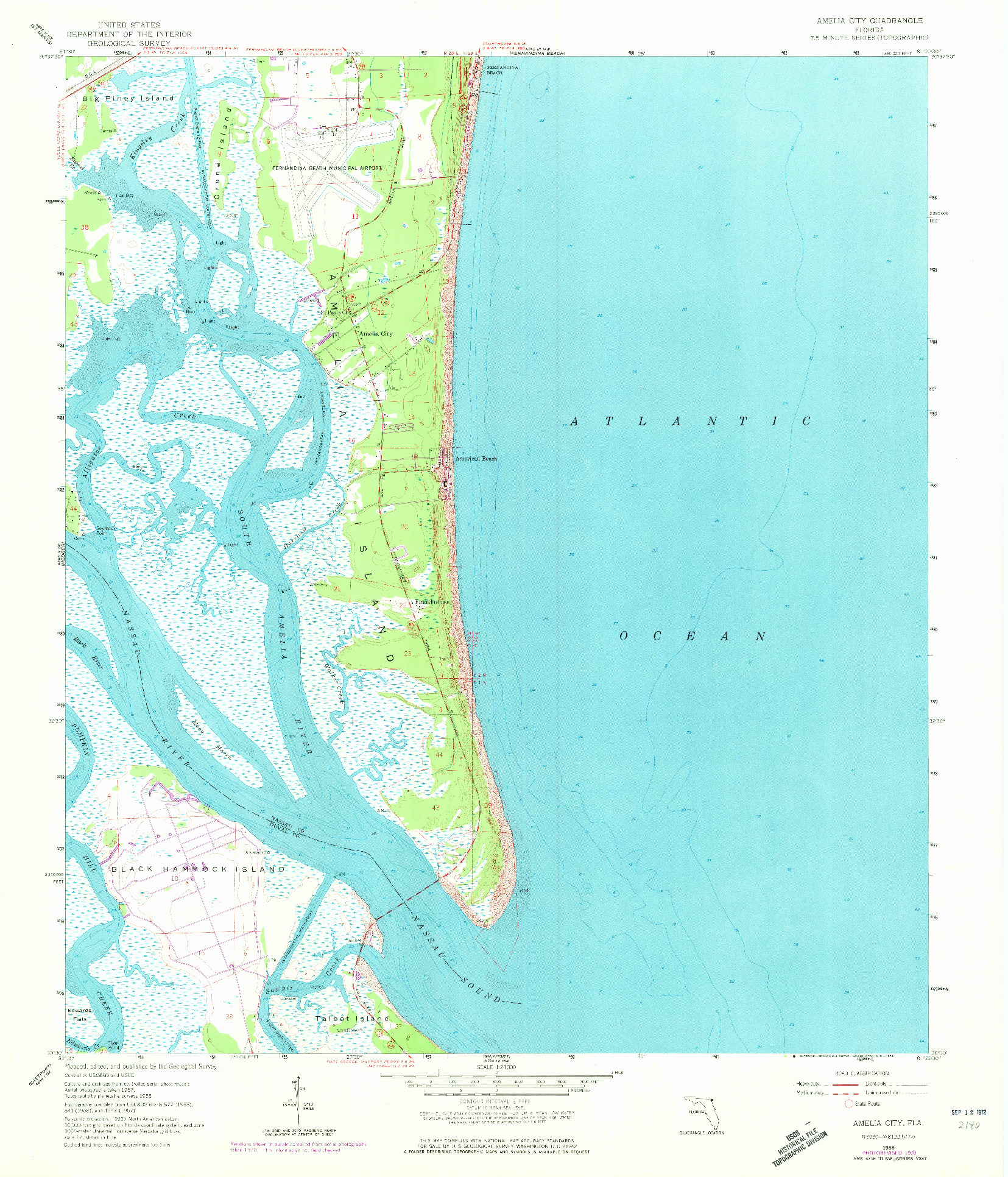 USGS 1:24000-SCALE QUADRANGLE FOR AMELIA CITY, FL 1958