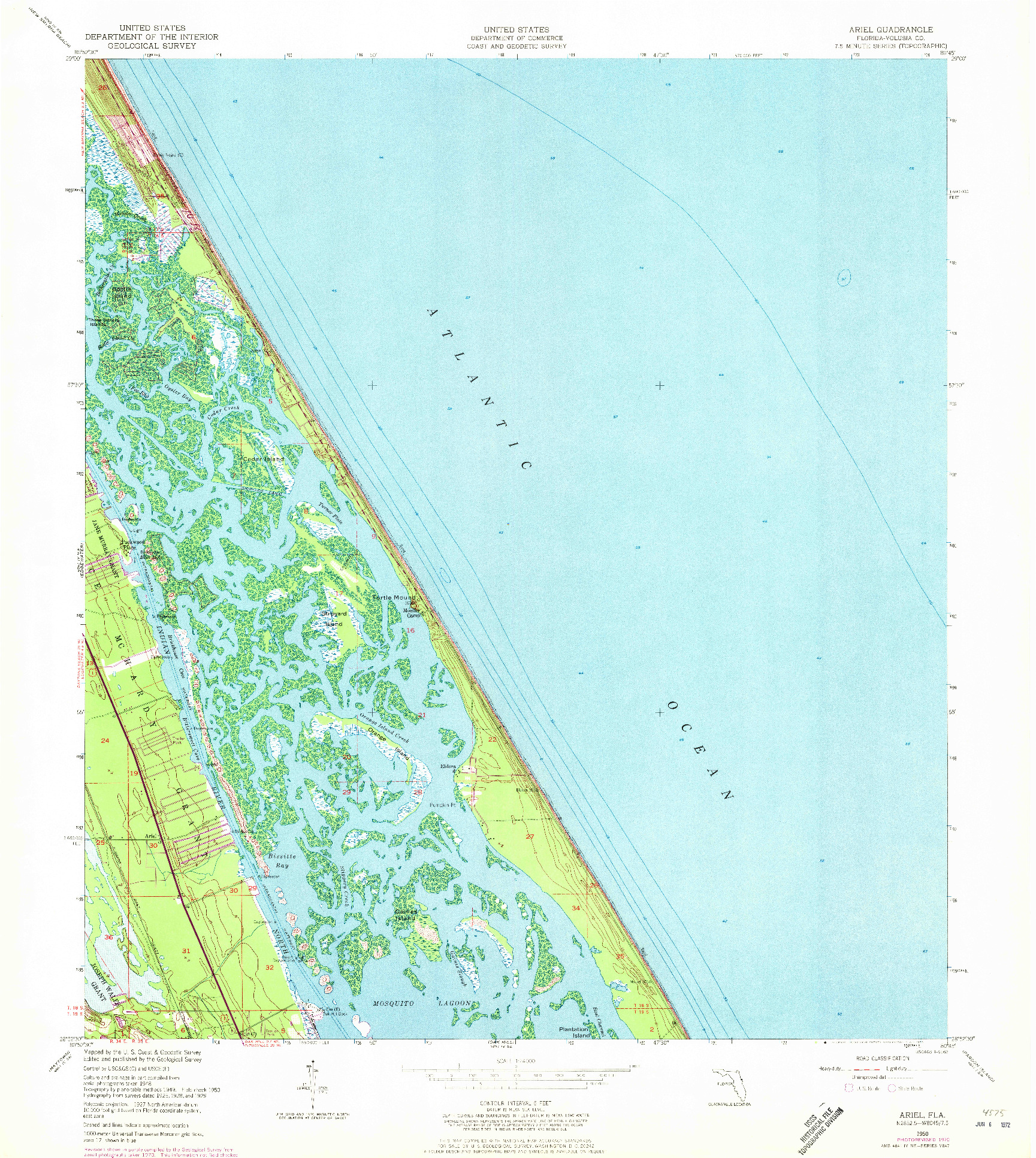 USGS 1:24000-SCALE QUADRANGLE FOR ARIEL, FL 1950