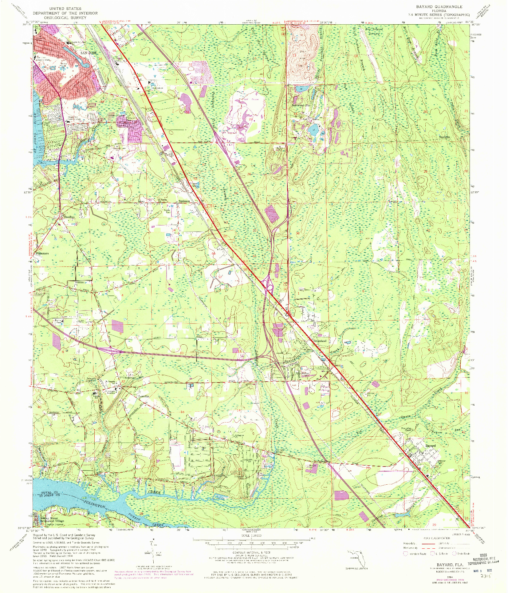 USGS 1:24000-SCALE QUADRANGLE FOR BAYARD, FL 1964