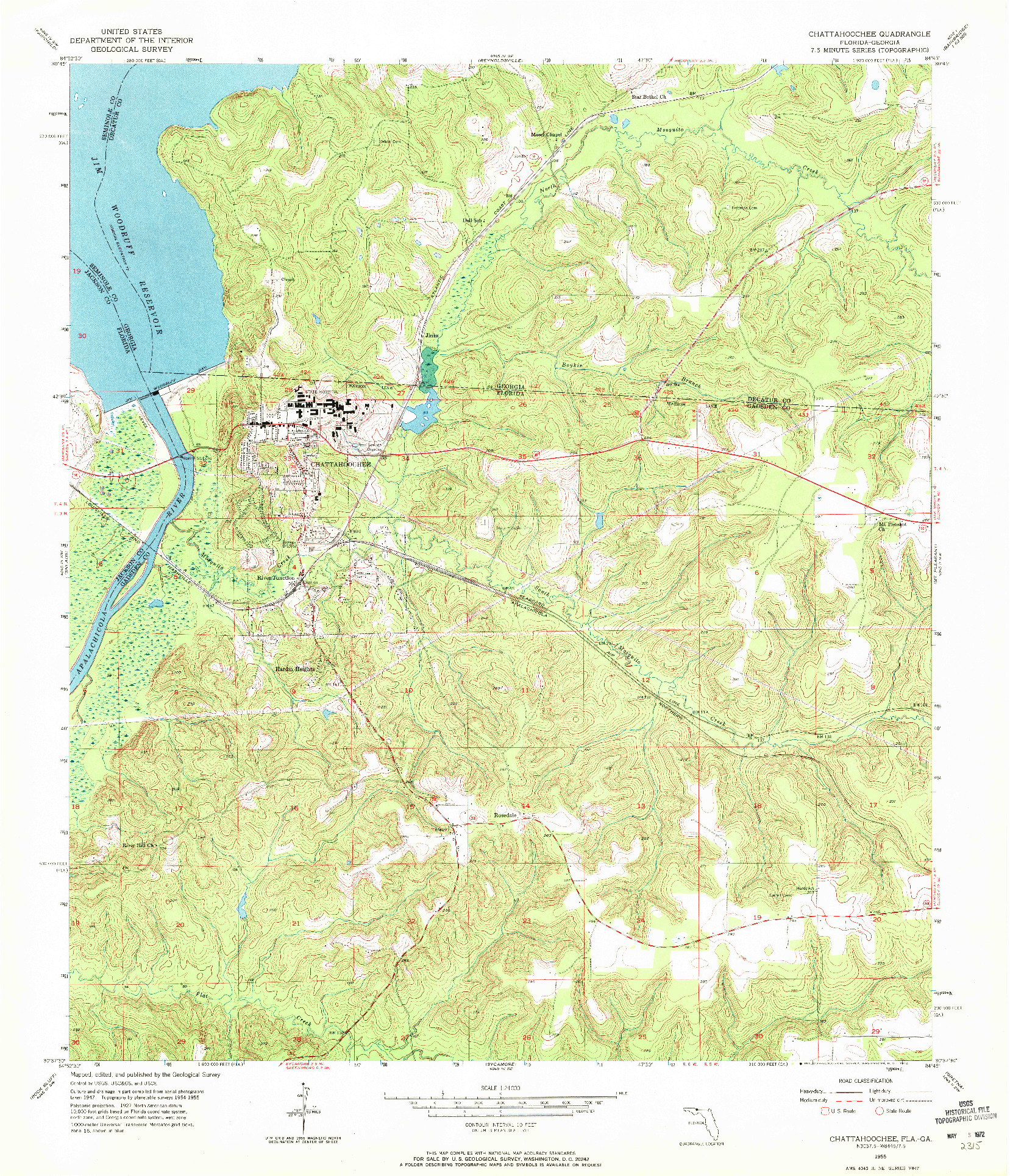 USGS 1:24000-SCALE QUADRANGLE FOR CHATTAHOOCHEE, FL 1955