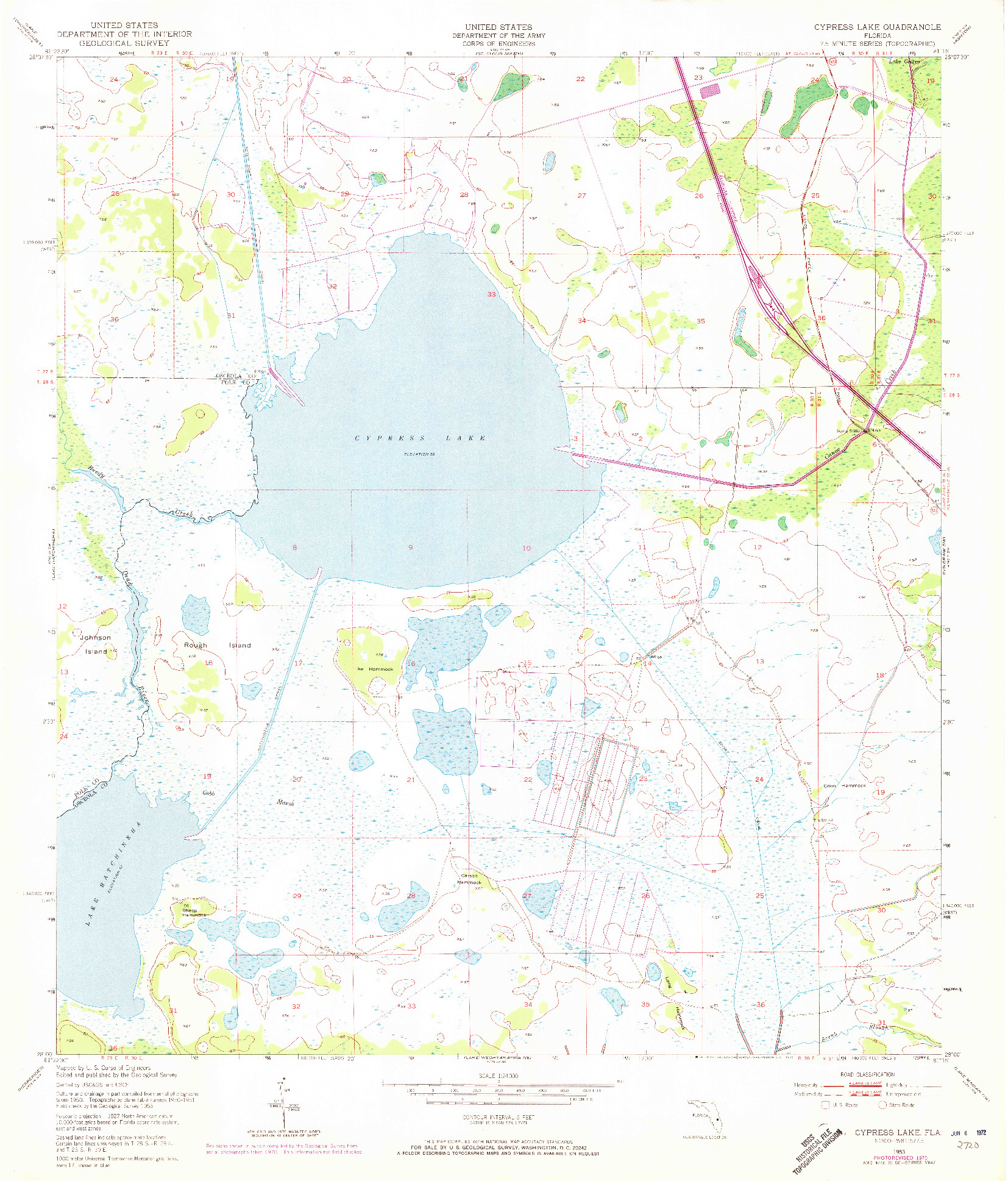 USGS 1:24000-SCALE QUADRANGLE FOR CYPRESS LAKE, FL 1953