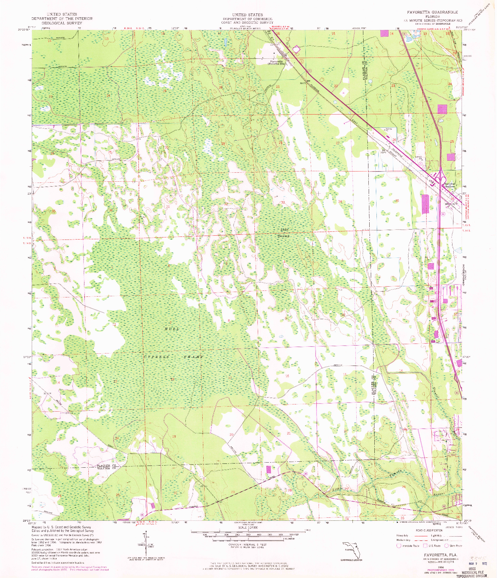 USGS 1:24000-SCALE QUADRANGLE FOR FAVORETTA, FL 1956