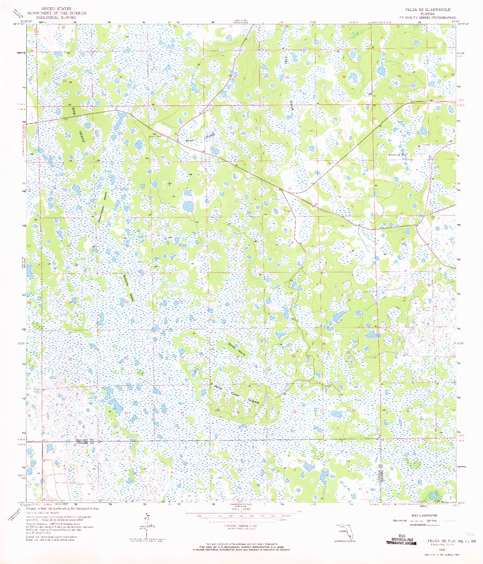 USGS 1:24000-SCALE QUADRANGLE FOR FELDA SE, FL 1958