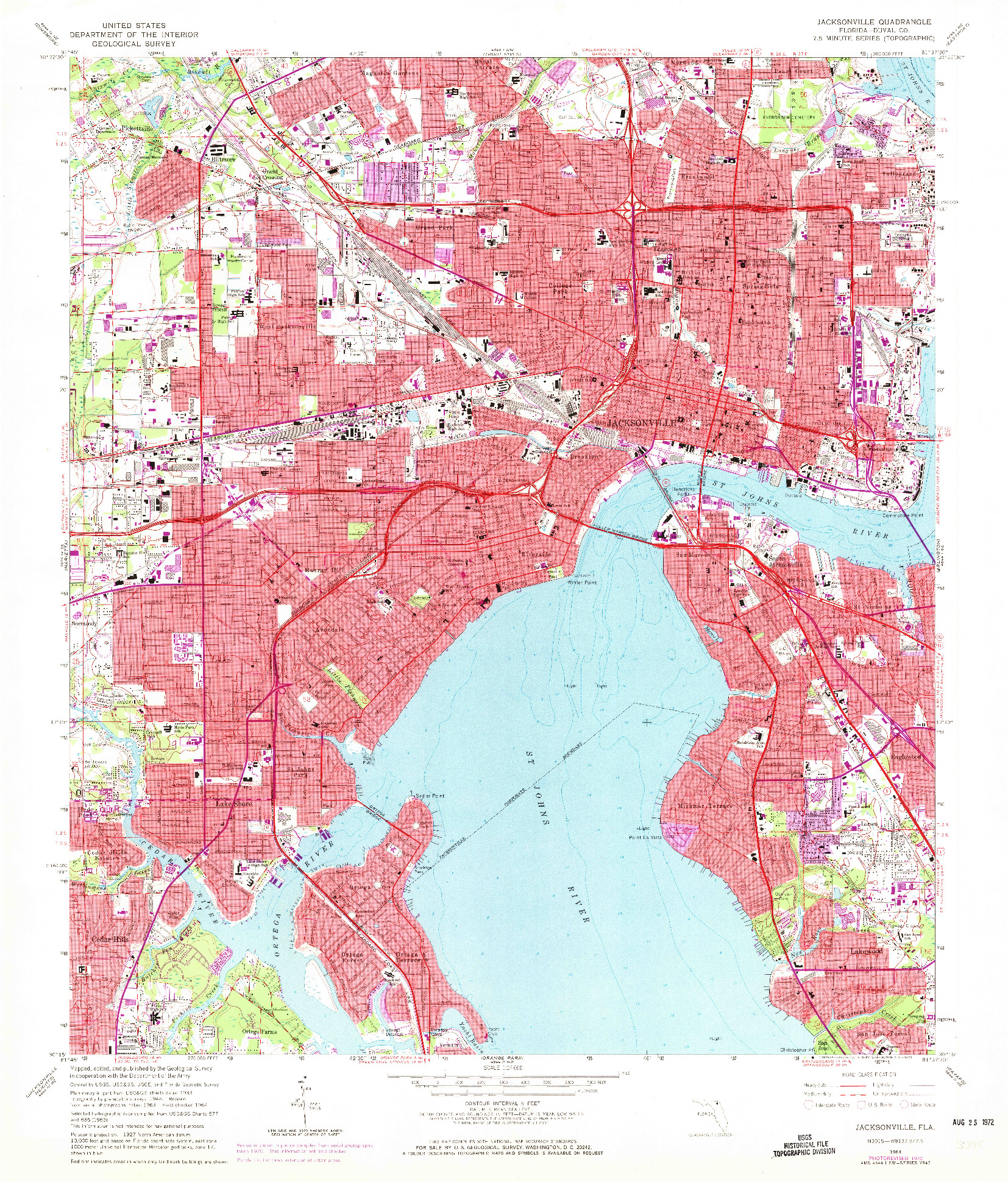 USGS 1:24000-SCALE QUADRANGLE FOR JACKSONVILLE, FL 1964