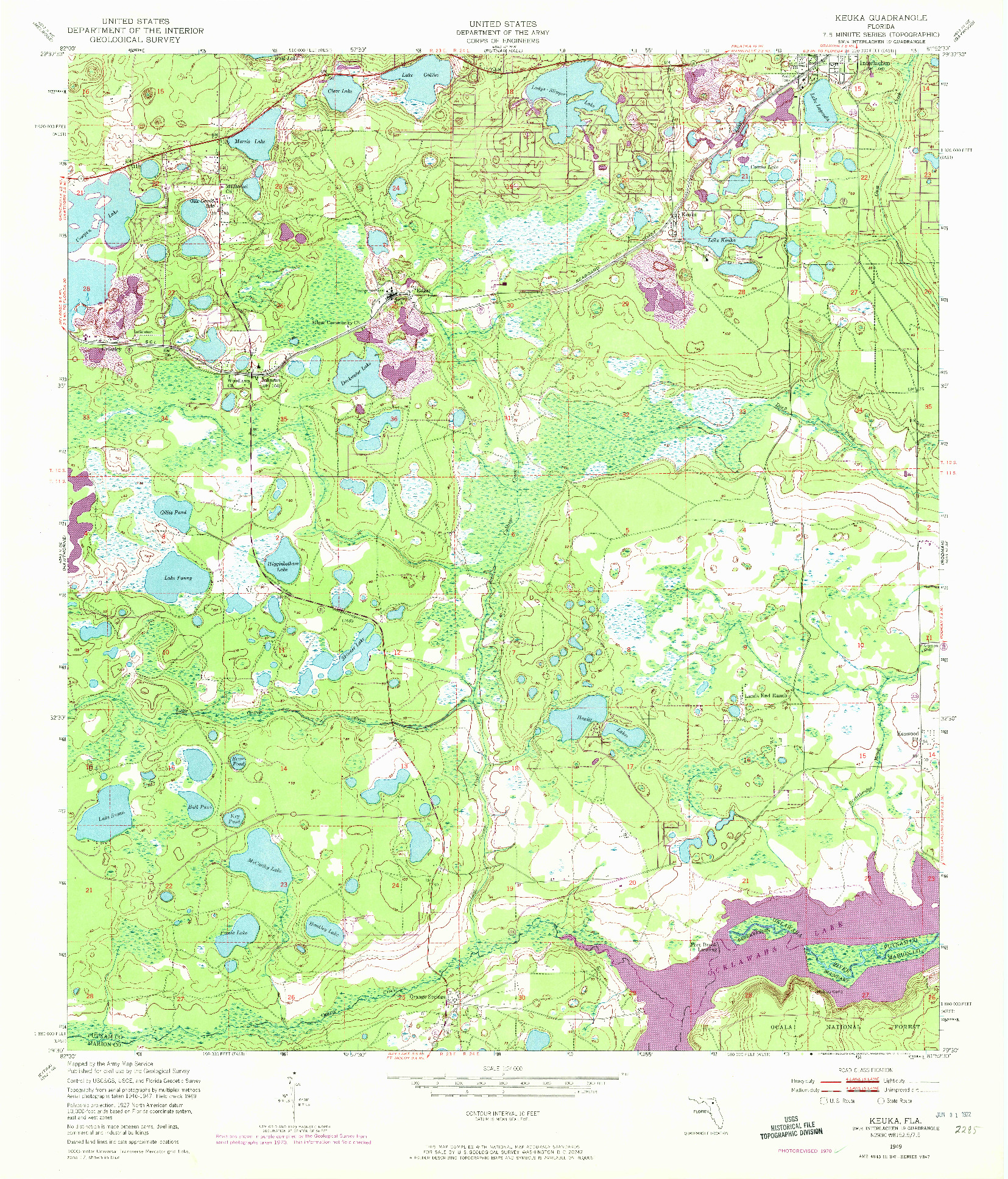 USGS 1:24000-SCALE QUADRANGLE FOR KEUKA, FL 1949