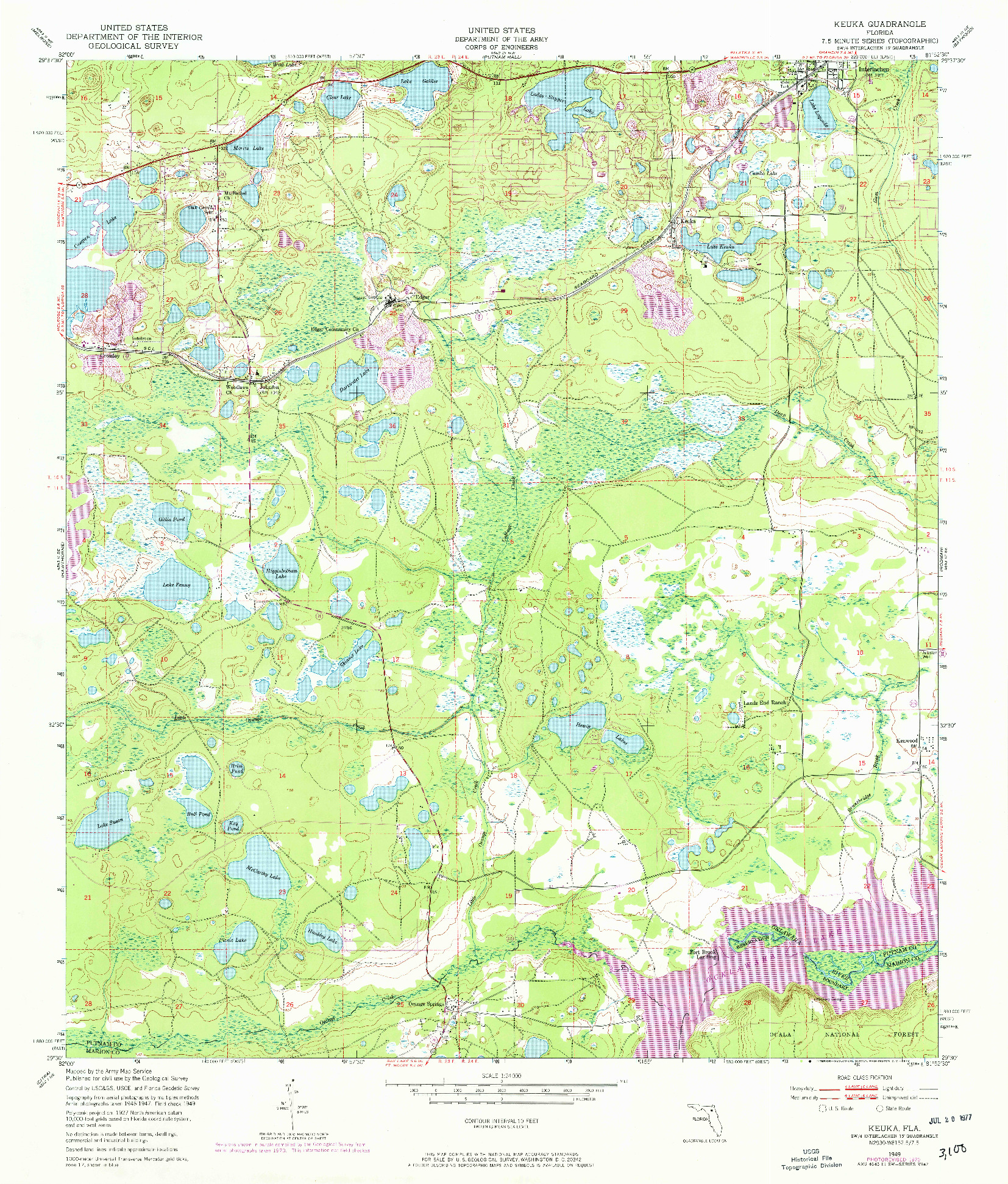 USGS 1:24000-SCALE QUADRANGLE FOR KEUKA, FL 1949
