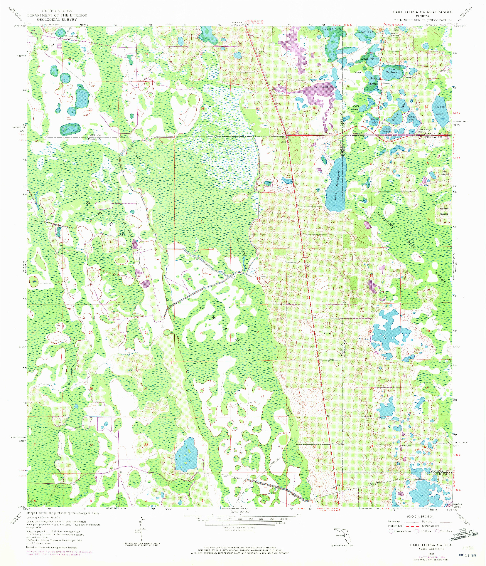 USGS 1:24000-SCALE QUADRANGLE FOR LAKE LOUISA SW, FL 1959